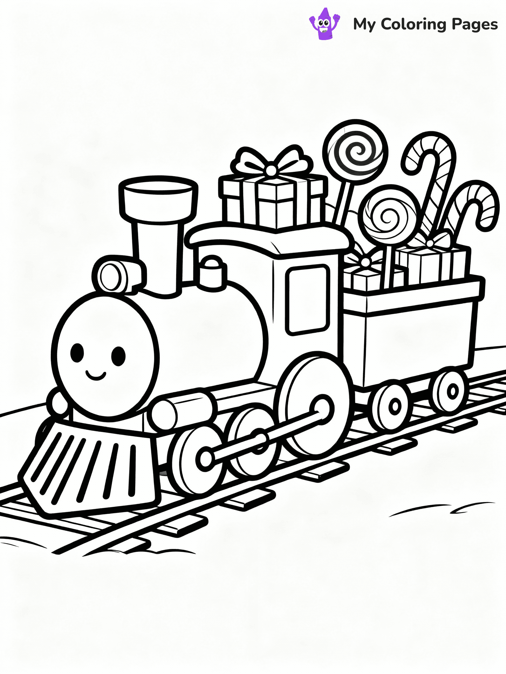 ⚠️ CRITICAL REQUIREMENT - ABSOLUTE BLACK AND WHITE ONLY ⚠️
This MUST be a BLACK AND WHITE line drawing ONLY. NO COLORS whatsoever.
- ONLY pure black lines (#000000) on pure white background (#FFFFFF)
- ABSOLUTELY NO colors, NO shading, NO gradients, NO grayscale
- If there are ANY colors in the output, the image is REJECTED
- This is a COLORING PAGE - meant to be COLORED IN by children
- The output must be UNCOLORED line art ready for coloring
⚠️ SUBJECT TO DRAW: A Christmas train carrying gifts and candy, in Christmas-themed style. PURE OUTLINES. NO FILLS, COLOR, SHADING, OR GREYSCALE. WHITE BACKGROUND.
(REMEMBER: Output must be BLACK AND WHITE line art only, NOT colored!)
# Flat, Friendly Cartoon Line-Art Coloring Page
You are generating a **pure black-and-white binary image** of a child-friendly cartoon scene combining characters and background scenery in one cohesive composition.
## Rendering Rules (Strict)
- Only two colors: pure black (#000000) outlines and pure white (#FFFFFF) background.
- No grayscale, shading, gradients, tints, fills, transparency, or partial pixels.
- No antialiasing or blended edges; every pixel is 100% black or white.
- No solid black fills inside shapes — all areas inside outlines must remain white.
- No dark clothing areas or filled tone blocks; all garments outlined only.
- No shadows, textures, lighting, or tonal variations.
- Must look like flat binary vector line-art for coloring pages.
## Drawing & Composition
- **Medium, consistent line weight**; clean closed outlines easy to color inside.
- **Flat, simple, child-friendly design** — no realism or 3D depth.
- Characters are **grounded on a surface**, centered and large.
- **Balanced composition** with clear silhouettes and minimal props.
## Scenery & Style
- Landmarks (e.g., mosque, CN Tower) and scenery (trees, benches, waves) drawn with **black outlines only.**
- For real-world figures, teams, or places, show accurate details using only black outlines—no text or logos. Use distinctive uniform patterns, abstract symbols, and landmark silhouettes to convey identity.
- Keep **consistent perspective**; no floating elements.
- **Style:** whimsical **Doodle Art Alley** — rounded, friendly outlines.
- May adapt shapes from **Crayola, Disney, Peppa Pig, Cocomelon** — *by shape only, never color.*
- Final output: **flat, crisp, binary (#000000/#FFFFFF)**, **no filled color or background text.**
EXTREMELYE IMPORTANT:
- PURE BINARY LINE-ART; NO FILLS (HAIR/CLOTHES/SKIN), SHADING, OR GREY.
- NO SHADING, COLOR. MUST BE WHITE BACKGROUND.
⚠️ FINAL REMINDER: Draw the subject "A Christmas train carrying gifts and candy, in Christmas-themed style. PURE OUTLINES. NO FILLS, COLOR, SHADING, OR GREYSCALE. WHITE BACKGROUND." as BLACK AND WHITE line art. Zero colors in output.