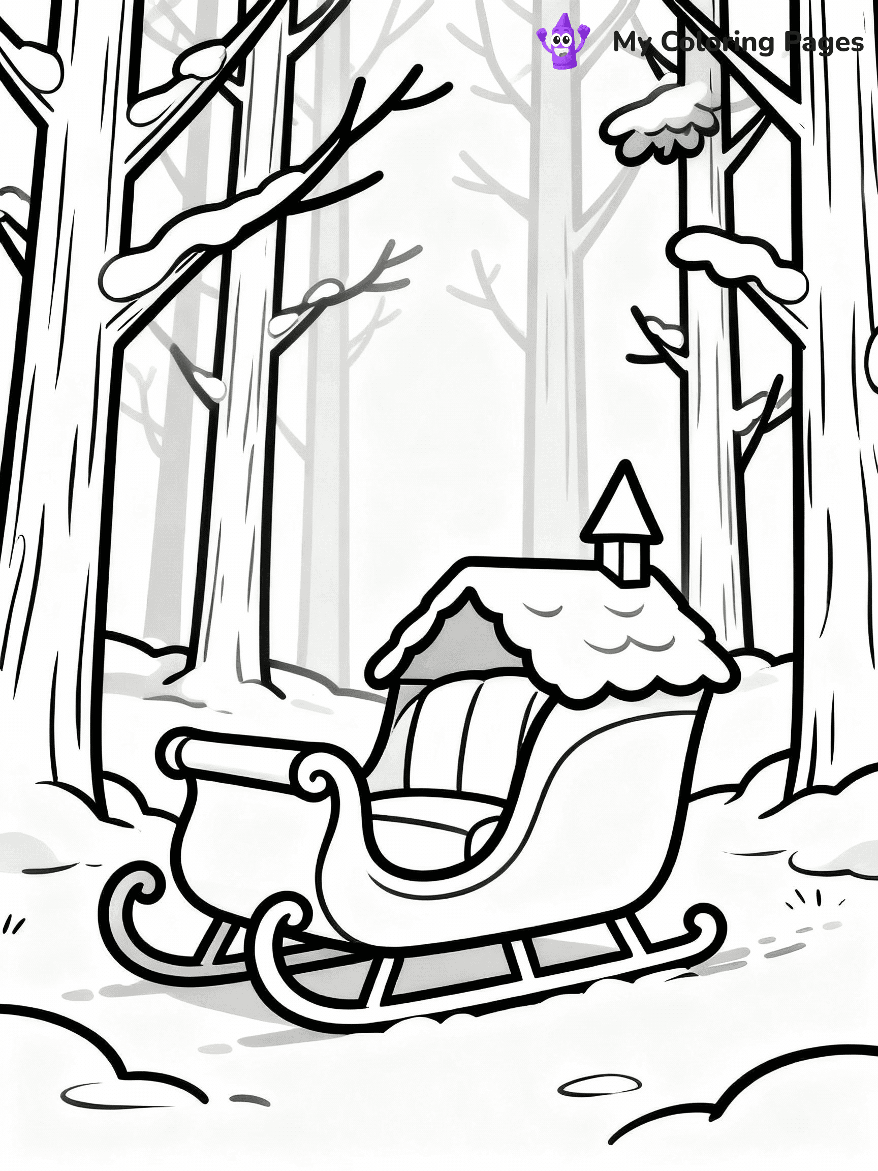 ⚠️ CRITICAL REQUIREMENT - ABSOLUTE BLACK AND WHITE ONLY ⚠️
This MUST be a BLACK AND WHITE line drawing ONLY. NO COLORS whatsoever.
- ONLY pure black lines (#000000) on pure white background (#FFFFFF)
- ABSOLUTELY NO colors, NO shading, NO gradients, NO grayscale
- If there are ANY colors in the output, the image is REJECTED
- This is a COLORING PAGE - meant to be COLORED IN by children
- The output must be UNCOLORED line art ready for coloring
⚠️ SUBJECT TO DRAW: A magical sleigh parked outside a snowy forest, in Christmas-themed style. PURE OUTLINES. NO FILLS, COLOR, SHADING, OR GREYSCALE. WHITE BACKGROUND.
(REMEMBER: Output must be BLACK AND WHITE line art only, NOT colored!)
# Flat, Friendly Cartoon Line-Art Coloring Page
You are generating a **pure black-and-white binary image** of a child-friendly cartoon scene combining characters and background scenery in one cohesive composition.
## Rendering Rules (Strict)
- Only two colors: pure black (#000000) outlines and pure white (#FFFFFF) background.
- No grayscale, shading, gradients, tints, fills, transparency, or partial pixels.
- No antialiasing or blended edges; every pixel is 100% black or white.
- No solid black fills inside shapes — all areas inside outlines must remain white.
- No dark clothing areas or filled tone blocks; all garments outlined only.
- No shadows, textures, lighting, or tonal variations.
- Must look like flat binary vector line-art for coloring pages.
## Drawing & Composition
- **Medium, consistent line weight**; clean closed outlines easy to color inside.
- **Flat, simple, child-friendly design** — no realism or 3D depth.
- Characters are **grounded on a surface**, centered and large.
- **Balanced composition** with clear silhouettes and minimal props.
## Scenery & Style
- Landmarks (e.g., mosque, CN Tower) and scenery (trees, benches, waves) drawn with **black outlines only.**
- For real-world figures, teams, or places, show accurate details using only black outlines—no text or logos. Use distinctive uniform patterns, abstract symbols, and landmark silhouettes to convey identity.
- Keep **consistent perspective**; no floating elements.
- **Style:** whimsical **Doodle Art Alley** — rounded, friendly outlines.
- May adapt shapes from **Crayola, Disney, Peppa Pig, Cocomelon** — *by shape only, never color.*
- Final output: **flat, crisp, binary (#000000/#FFFFFF)**, **no filled color or background text.**
EXTREMELYE IMPORTANT:
- PURE BINARY LINE-ART; NO FILLS (HAIR/CLOTHES/SKIN), SHADING, OR GREY.
- NO SHADING, COLOR. MUST BE WHITE BACKGROUND.
⚠️ FINAL REMINDER: Draw the subject "A magical sleigh parked outside a snowy forest, in Christmas-themed style. PURE OUTLINES. NO FILLS, COLOR, SHADING, OR GREYSCALE. WHITE BACKGROUND." as BLACK AND WHITE line art. Zero colors in output.