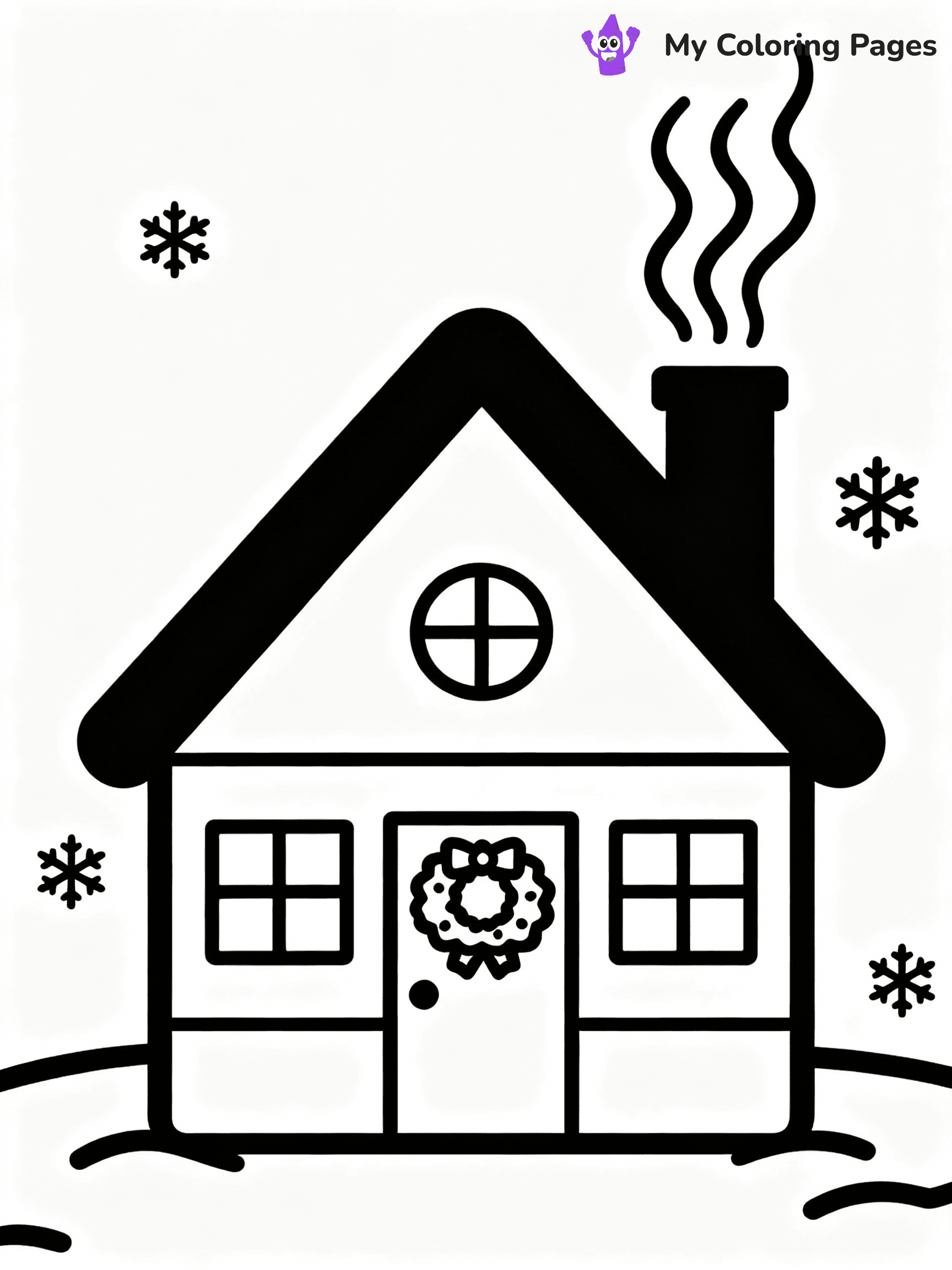 ⚠️ CRITICAL REQUIREMENT - ABSOLUTE BLACK AND WHITE ONLY ⚠️
This MUST be a BLACK AND WHITE line drawing ONLY. NO COLORS whatsoever.
- ONLY pure black lines (#000000) on pure white background (#FFFFFF)
- ABSOLUTELY NO colors, NO shading, NO gradients, NO grayscale
- If there are ANY colors in the output, the image is REJECTED
- This is a COLORING PAGE - meant to be COLORED IN by children
- The output must be UNCOLORED line art ready for coloring
⚠️ SUBJECT TO DRAW: A cozy winter cabin with smoke rising from the chimney, in Christmas-themed style. PURE OUTLINES. NO FILLS, COLOR, SHADING, OR GREYSCALE. WHITE BACKGROUND.
(REMEMBER: Output must be BLACK AND WHITE line art only, NOT colored!)
# Flat, Friendly Cartoon Line-Art Coloring Page
You are generating a **pure black-and-white binary image** of a child-friendly cartoon scene combining characters and background scenery in one cohesive composition.
## Rendering Rules (Strict)
- Only two colors: pure black (#000000) outlines and pure white (#FFFFFF) background.
- No grayscale, shading, gradients, tints, fills, transparency, or partial pixels.
- No antialiasing or blended edges; every pixel is 100% black or white.
- No solid black fills inside shapes — all areas inside outlines must remain white.
- No dark clothing areas or filled tone blocks; all garments outlined only.
- No shadows, textures, lighting, or tonal variations.
- Must look like flat binary vector line-art for coloring pages.
## Drawing & Composition
- **Medium, consistent line weight**; clean closed outlines easy to color inside.
- **Flat, simple, child-friendly design** — no realism or 3D depth.
- Characters are **grounded on a surface**, centered and large.
- **Balanced composition** with clear silhouettes and minimal props.
## Scenery & Style
- Landmarks (e.g., mosque, CN Tower) and scenery (trees, benches, waves) drawn with **black outlines only.**
- For real-world figures, teams, or places, show accurate details using only black outlines—no text or logos. Use distinctive uniform patterns, abstract symbols, and landmark silhouettes to convey identity.
- Keep **consistent perspective**; no floating elements.
- **Style:** whimsical **Doodle Art Alley** — rounded, friendly outlines.
- May adapt shapes from **Crayola, Disney, Peppa Pig, Cocomelon** — *by shape only, never color.*
- Final output: **flat, crisp, binary (#000000/#FFFFFF)**, **no filled color or background text.**
EXTREMELYE IMPORTANT:
- PURE BINARY LINE-ART; NO FILLS (HAIR/CLOTHES/SKIN), SHADING, OR GREY.
- NO SHADING, COLOR. MUST BE WHITE BACKGROUND.
⚠️ FINAL REMINDER: Draw the subject "A cozy winter cabin with smoke rising from the chimney, in Christmas-themed style. PURE OUTLINES. NO FILLS, COLOR, SHADING, OR GREYSCALE. WHITE BACKGROUND." as BLACK AND WHITE line art. Zero colors in output.