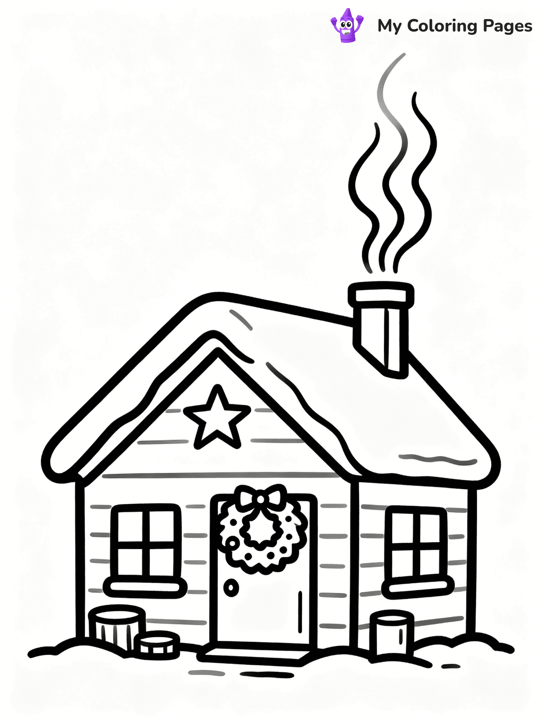 ⚠️ CRITICAL REQUIREMENT - ABSOLUTE BLACK AND WHITE ONLY ⚠️
This MUST be a BLACK AND WHITE line drawing ONLY. NO COLORS whatsoever.
- ONLY pure black lines (#000000) on pure white background (#FFFFFF)
- ABSOLUTELY NO colors, NO shading, NO gradients, NO grayscale
- If there are ANY colors in the output, the image is REJECTED
- This is a COLORING PAGE - meant to be COLORED IN by children
- The output must be UNCOLORED line art ready for coloring
⚠️ SUBJECT TO DRAW: A cozy winter cabin with smoke rising from the chimney, in Christmas-themed style. PURE OUTLINES. NO FILLS, COLOR, SHADING, OR GREYSCALE. WHITE BACKGROUND.
(REMEMBER: Output must be BLACK AND WHITE line art only, NOT colored!)
# Flat, Friendly Cartoon Line-Art Coloring Page
You are generating a **pure black-and-white binary image** of a child-friendly cartoon scene combining characters and background scenery in one cohesive composition.
## Rendering Rules (Strict)
- Only two colors: pure black (#000000) outlines and pure white (#FFFFFF) background.
- No grayscale, shading, gradients, tints, fills, transparency, or partial pixels.
- No antialiasing or blended edges; every pixel is 100% black or white.
- No solid black fills inside shapes — all areas inside outlines must remain white.
- No dark clothing areas or filled tone blocks; all garments outlined only.
- No shadows, textures, lighting, or tonal variations.
- Must look like flat binary vector line-art for coloring pages.
## Drawing & Composition
- **Medium, consistent line weight**; clean closed outlines easy to color inside.
- **Flat, simple, child-friendly design** — no realism or 3D depth.
- Characters are **grounded on a surface**, centered and large.
- **Balanced composition** with clear silhouettes and minimal props.
## Scenery & Style
- Landmarks (e.g., mosque, CN Tower) and scenery (trees, benches, waves) drawn with **black outlines only.**
- For real-world figures, teams, or places, show accurate details using only black outlines—no text or logos. Use distinctive uniform patterns, abstract symbols, and landmark silhouettes to convey identity.
- Keep **consistent perspective**; no floating elements.
- **Style:** whimsical **Doodle Art Alley** — rounded, friendly outlines.
- May adapt shapes from **Crayola, Disney, Peppa Pig, Cocomelon** — *by shape only, never color.*
- Final output: **flat, crisp, binary (#000000/#FFFFFF)**, **no filled color or background text.**
EXTREMELYE IMPORTANT:
- PURE BINARY LINE-ART; NO FILLS (HAIR/CLOTHES/SKIN), SHADING, OR GREY.
- NO SHADING, COLOR. MUST BE WHITE BACKGROUND.
⚠️ FINAL REMINDER: Draw the subject "A cozy winter cabin with smoke rising from the chimney, in Christmas-themed style. PURE OUTLINES. NO FILLS, COLOR, SHADING, OR GREYSCALE. WHITE BACKGROUND." as BLACK AND WHITE line art. Zero colors in output.