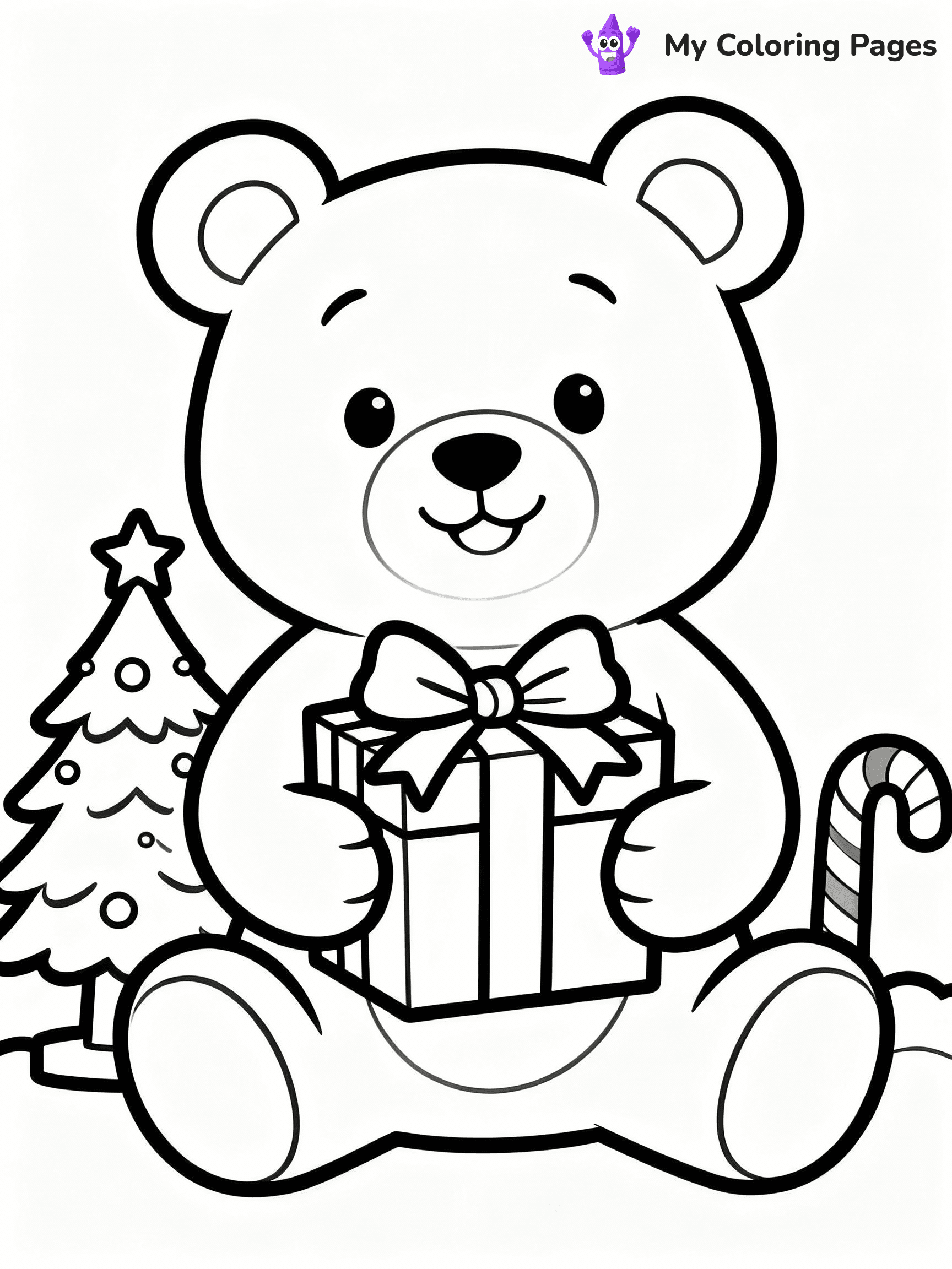 ⚠️ CRITICAL REQUIREMENT - ABSOLUTE BLACK AND WHITE ONLY ⚠️
This MUST be a BLACK AND WHITE line drawing ONLY. NO COLORS whatsoever.
- ONLY pure black lines (#000000) on pure white background (#FFFFFF)
- ABSOLUTELY NO colors, NO shading, NO gradients, NO grayscale
- If there are ANY colors in the output, the image is REJECTED
- This is a COLORING PAGE - meant to be COLORED IN by children
- The output must be UNCOLORED line art ready for coloring
⚠️ SUBJECT TO DRAW: A teddy bear holding a wrapped present, in Christmas-themed style. PURE OUTLINES. NO FILLS, COLOR, SHADING, OR GREYSCALE. WHITE BACKGROUND.
(REMEMBER: Output must be BLACK AND WHITE line art only, NOT colored!)
# Flat, Friendly Cartoon Line-Art Coloring Page
You are generating a **pure black-and-white binary image** of a child-friendly cartoon scene combining characters and background scenery in one cohesive composition.
## Rendering Rules (Strict)
- Only two colors: pure black (#000000) outlines and pure white (#FFFFFF) background.
- No grayscale, shading, gradients, tints, fills, transparency, or partial pixels.
- No antialiasing or blended edges; every pixel is 100% black or white.
- No solid black fills inside shapes — all areas inside outlines must remain white.
- No dark clothing areas or filled tone blocks; all garments outlined only.
- No shadows, textures, lighting, or tonal variations.
- Must look like flat binary vector line-art for coloring pages.
## Drawing & Composition
- **Medium, consistent line weight**; clean closed outlines easy to color inside.
- **Flat, simple, child-friendly design** — no realism or 3D depth.
- Characters are **grounded on a surface**, centered and large.
- **Balanced composition** with clear silhouettes and minimal props.
## Scenery & Style
- Landmarks (e.g., mosque, CN Tower) and scenery (trees, benches, waves) drawn with **black outlines only.**
- For real-world figures, teams, or places, show accurate details using only black outlines—no text or logos. Use distinctive uniform patterns, abstract symbols, and landmark silhouettes to convey identity.
- Keep **consistent perspective**; no floating elements.
- **Style:** whimsical **Doodle Art Alley** — rounded, friendly outlines.
- May adapt shapes from **Crayola, Disney, Peppa Pig, Cocomelon** — *by shape only, never color.*
- Final output: **flat, crisp, binary (#000000/#FFFFFF)**, **no filled color or background text.**
EXTREMELYE IMPORTANT:
- PURE BINARY LINE-ART; NO FILLS (HAIR/CLOTHES/SKIN), SHADING, OR GREY.
- NO SHADING, COLOR. MUST BE WHITE BACKGROUND.
⚠️ FINAL REMINDER: Draw the subject "A teddy bear holding a wrapped present, in Christmas-themed style. PURE OUTLINES. NO FILLS, COLOR, SHADING, OR GREYSCALE. WHITE BACKGROUND." as BLACK AND WHITE line art. Zero colors in output.