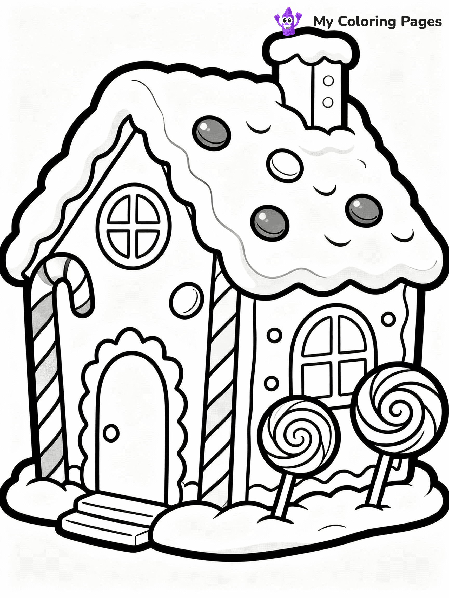 ⚠️ CRITICAL REQUIREMENT - ABSOLUTE BLACK AND WHITE ONLY ⚠️
This MUST be a BLACK AND WHITE line drawing ONLY. NO COLORS whatsoever.
- ONLY pure black lines (#000000) on pure white background (#FFFFFF)
- ABSOLUTELY NO colors, NO shading, NO gradients, NO grayscale
- If there are ANY colors in the output, the image is REJECTED
- This is a COLORING PAGE - meant to be COLORED IN by children
- The output must be UNCOLORED line art ready for coloring
⚠️ SUBJECT TO DRAW: A snow-covered gingerbread house with candy details, in Christmas-themed style. PURE OUTLINES. NO FILLS, COLOR, SHADING, OR GREYSCALE. WHITE BACKGROUND.
(REMEMBER: Output must be BLACK AND WHITE line art only, NOT colored!)
# Flat, Friendly Cartoon Line-Art Coloring Page
You are generating a **pure black-and-white binary image** of a child-friendly cartoon scene combining characters and background scenery in one cohesive composition.
## Rendering Rules (Strict)
- Only two colors: pure black (#000000) outlines and pure white (#FFFFFF) background.
- No grayscale, shading, gradients, tints, fills, transparency, or partial pixels.
- No antialiasing or blended edges; every pixel is 100% black or white.
- No solid black fills inside shapes — all areas inside outlines must remain white.
- No dark clothing areas or filled tone blocks; all garments outlined only.
- No shadows, textures, lighting, or tonal variations.
- Must look like flat binary vector line-art for coloring pages.
## Drawing & Composition
- **Medium, consistent line weight**; clean closed outlines easy to color inside.
- **Flat, simple, child-friendly design** — no realism or 3D depth.
- Characters are **grounded on a surface**, centered and large.
- **Balanced composition** with clear silhouettes and minimal props.
## Scenery & Style
- Landmarks (e.g., mosque, CN Tower) and scenery (trees, benches, waves) drawn with **black outlines only.**
- For real-world figures, teams, or places, show accurate details using only black outlines—no text or logos. Use distinctive uniform patterns, abstract symbols, and landmark silhouettes to convey identity.
- Keep **consistent perspective**; no floating elements.
- **Style:** whimsical **Doodle Art Alley** — rounded, friendly outlines.
- May adapt shapes from **Crayola, Disney, Peppa Pig, Cocomelon** — *by shape only, never color.*
- Final output: **flat, crisp, binary (#000000/#FFFFFF)**, **no filled color or background text.**
EXTREMELYE IMPORTANT:
- PURE BINARY LINE-ART; NO FILLS (HAIR/CLOTHES/SKIN), SHADING, OR GREY.
- NO SHADING, COLOR. MUST BE WHITE BACKGROUND.
⚠️ FINAL REMINDER: Draw the subject "A snow-covered gingerbread house with candy details, in Christmas-themed style. PURE OUTLINES. NO FILLS, COLOR, SHADING, OR GREYSCALE. WHITE BACKGROUND." as BLACK AND WHITE line art. Zero colors in output.