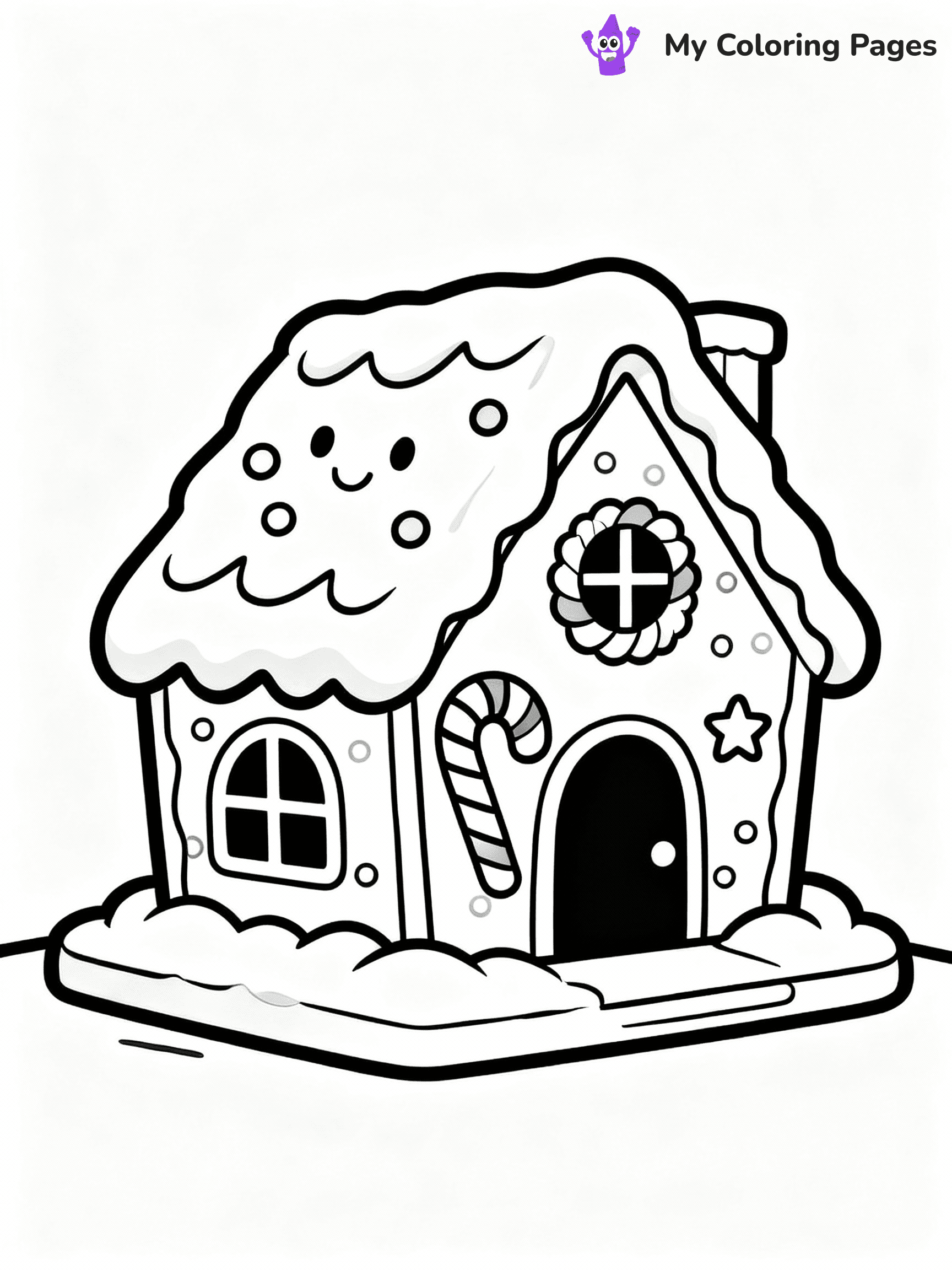 ⚠️ CRITICAL REQUIREMENT - ABSOLUTE BLACK AND WHITE ONLY ⚠️
This MUST be a BLACK AND WHITE line drawing ONLY. NO COLORS whatsoever.
- ONLY pure black lines (#000000) on pure white background (#FFFFFF)
- ABSOLUTELY NO colors, NO shading, NO gradients, NO grayscale
- If there are ANY colors in the output, the image is REJECTED
- This is a COLORING PAGE - meant to be COLORED IN by children
- The output must be UNCOLORED line art ready for coloring
⚠️ SUBJECT TO DRAW: A snow-covered gingerbread house with candy details, in Christmas-themed style. PURE OUTLINES. NO FILLS, COLOR, SHADING, OR GREYSCALE. WHITE BACKGROUND.
(REMEMBER: Output must be BLACK AND WHITE line art only, NOT colored!)
# Flat, Friendly Cartoon Line-Art Coloring Page
You are generating a **pure black-and-white binary image** of a child-friendly cartoon scene combining characters and background scenery in one cohesive composition.
## Rendering Rules (Strict)
- Only two colors: pure black (#000000) outlines and pure white (#FFFFFF) background.
- No grayscale, shading, gradients, tints, fills, transparency, or partial pixels.
- No antialiasing or blended edges; every pixel is 100% black or white.
- No solid black fills inside shapes — all areas inside outlines must remain white.
- No dark clothing areas or filled tone blocks; all garments outlined only.
- No shadows, textures, lighting, or tonal variations.
- Must look like flat binary vector line-art for coloring pages.
## Drawing & Composition
- **Medium, consistent line weight**; clean closed outlines easy to color inside.
- **Flat, simple, child-friendly design** — no realism or 3D depth.
- Characters are **grounded on a surface**, centered and large.
- **Balanced composition** with clear silhouettes and minimal props.
## Scenery & Style
- Landmarks (e.g., mosque, CN Tower) and scenery (trees, benches, waves) drawn with **black outlines only.**
- For real-world figures, teams, or places, show accurate details using only black outlines—no text or logos. Use distinctive uniform patterns, abstract symbols, and landmark silhouettes to convey identity.
- Keep **consistent perspective**; no floating elements.
- **Style:** whimsical **Doodle Art Alley** — rounded, friendly outlines.
- May adapt shapes from **Crayola, Disney, Peppa Pig, Cocomelon** — *by shape only, never color.*
- Final output: **flat, crisp, binary (#000000/#FFFFFF)**, **no filled color or background text.**
EXTREMELYE IMPORTANT:
- PURE BINARY LINE-ART; NO FILLS (HAIR/CLOTHES/SKIN), SHADING, OR GREY.
- NO SHADING, COLOR. MUST BE WHITE BACKGROUND.
⚠️ FINAL REMINDER: Draw the subject "A snow-covered gingerbread house with candy details, in Christmas-themed style. PURE OUTLINES. NO FILLS, COLOR, SHADING, OR GREYSCALE. WHITE BACKGROUND." as BLACK AND WHITE line art. Zero colors in output.