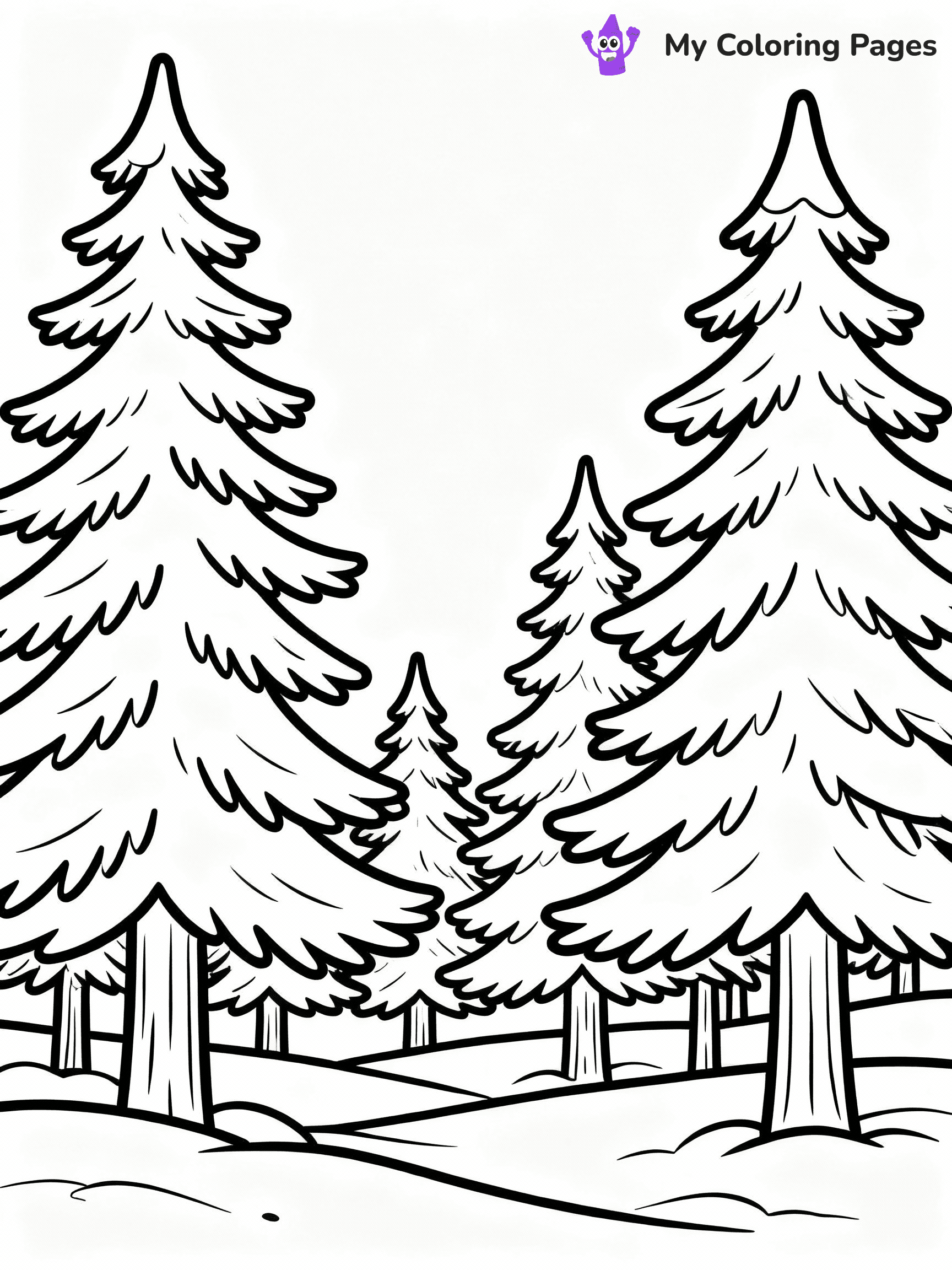 ⚠️ CRITICAL REQUIREMENT - ABSOLUTE BLACK AND WHITE ONLY ⚠️
This MUST be a BLACK AND WHITE line drawing ONLY. NO COLORS whatsoever.
- ONLY pure black lines (#000000) on pure white background (#FFFFFF)
- ABSOLUTELY NO colors, NO shading, NO gradients, NO grayscale
- If there are ANY colors in the output, the image is REJECTED
- This is a COLORING PAGE - meant to be COLORED IN by children
- The output must be UNCOLORED line art ready for coloring
⚠️ SUBJECT TO DRAW: A peaceful winter forest filled with tall pine trees, in Christmas-themed style. PURE OUTLINES. NO FILLS, COLOR, SHADING, OR GREYSCALE. WHITE BACKGROUND.
(REMEMBER: Output must be BLACK AND WHITE line art only, NOT colored!)
# Flat, Friendly Cartoon Line-Art Coloring Page
You are generating a **pure black-and-white binary image** of a child-friendly cartoon scene combining characters and background scenery in one cohesive composition.
## Rendering Rules (Strict)
- Only two colors: pure black (#000000) outlines and pure white (#FFFFFF) background.
- No grayscale, shading, gradients, tints, fills, transparency, or partial pixels.
- No antialiasing or blended edges; every pixel is 100% black or white.
- No solid black fills inside shapes — all areas inside outlines must remain white.
- No dark clothing areas or filled tone blocks; all garments outlined only.
- No shadows, textures, lighting, or tonal variations.
- Must look like flat binary vector line-art for coloring pages.
## Drawing & Composition
- **Medium, consistent line weight**; clean closed outlines easy to color inside.
- **Flat, simple, child-friendly design** — no realism or 3D depth.
- Characters are **grounded on a surface**, centered and large.
- **Balanced composition** with clear silhouettes and minimal props.
## Scenery & Style
- Landmarks (e.g., mosque, CN Tower) and scenery (trees, benches, waves) drawn with **black outlines only.**
- For real-world figures, teams, or places, show accurate details using only black outlines—no text or logos. Use distinctive uniform patterns, abstract symbols, and landmark silhouettes to convey identity.
- Keep **consistent perspective**; no floating elements.
- **Style:** whimsical **Doodle Art Alley** — rounded, friendly outlines.
- May adapt shapes from **Crayola, Disney, Peppa Pig, Cocomelon** — *by shape only, never color.*
- Final output: **flat, crisp, binary (#000000/#FFFFFF)**, **no filled color or background text.**
EXTREMELYE IMPORTANT:
- PURE BINARY LINE-ART; NO FILLS (HAIR/CLOTHES/SKIN), SHADING, OR GREY.
- NO SHADING, COLOR. MUST BE WHITE BACKGROUND.
⚠️ FINAL REMINDER: Draw the subject "A peaceful winter forest filled with tall pine trees, in Christmas-themed style. PURE OUTLINES. NO FILLS, COLOR, SHADING, OR GREYSCALE. WHITE BACKGROUND." as BLACK AND WHITE line art. Zero colors in output.