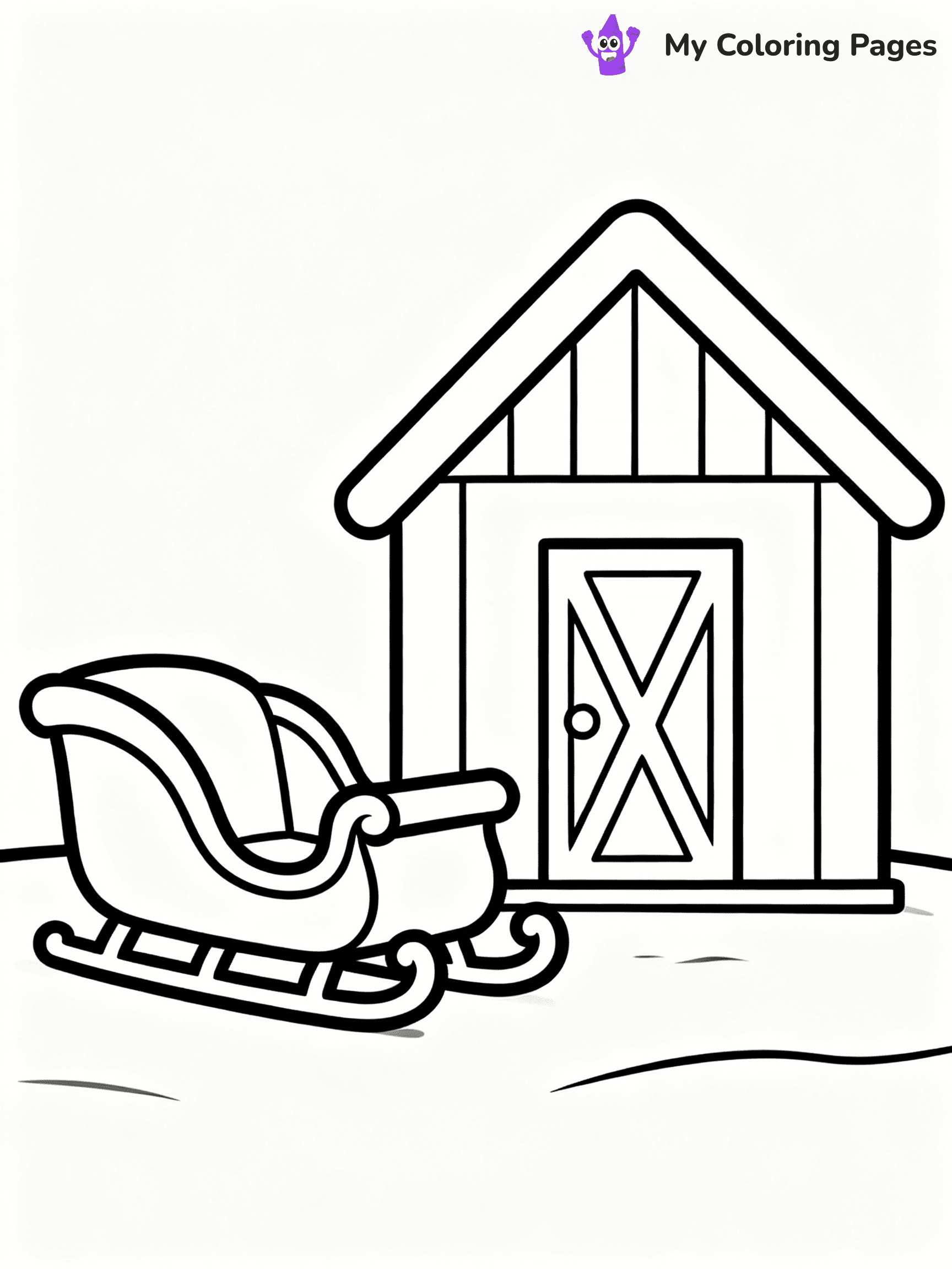 ⚠️ CRITICAL REQUIREMENT - ABSOLUTE BLACK AND WHITE ONLY ⚠️
This MUST be a BLACK AND WHITE line drawing ONLY. NO COLORS whatsoever.
- ONLY pure black lines (#000000) on pure white background (#FFFFFF)
- ABSOLUTELY NO colors, NO shading, NO gradients, NO grayscale
- If there are ANY colors in the output, the image is REJECTED
- This is a COLORING PAGE - meant to be COLORED IN by children
- The output must be UNCOLORED line art ready for coloring
⚠️ SUBJECT TO DRAW: Santa’s sleigh parked beside a toy workshop barn, in Christmas-themed style. PURE OUTLINES. NO FILLS, COLOR, SHADING, OR GREYSCALE. WHITE BACKGROUND.
(REMEMBER: Output must be BLACK AND WHITE line art only, NOT colored!)
# Flat, Friendly Cartoon Line-Art Coloring Page
You are generating a **pure black-and-white binary image** of a child-friendly cartoon scene combining characters and background scenery in one cohesive composition.
## Rendering Rules (Strict)
- Only two colors: pure black (#000000) outlines and pure white (#FFFFFF) background.
- No grayscale, shading, gradients, tints, fills, transparency, or partial pixels.
- No antialiasing or blended edges; every pixel is 100% black or white.
- No solid black fills inside shapes — all areas inside outlines must remain white.
- No dark clothing areas or filled tone blocks; all garments outlined only.
- No shadows, textures, lighting, or tonal variations.
- Must look like flat binary vector line-art for coloring pages.
## Drawing & Composition
- **Medium, consistent line weight**; clean closed outlines easy to color inside.
- **Flat, simple, child-friendly design** — no realism or 3D depth.
- Characters are **grounded on a surface**, centered and large.
- **Balanced composition** with clear silhouettes and minimal props.
## Scenery & Style
- Landmarks (e.g., mosque, CN Tower) and scenery (trees, benches, waves) drawn with **black outlines only.**
- For real-world figures, teams, or places, show accurate details using only black outlines—no text or logos. Use distinctive uniform patterns, abstract symbols, and landmark silhouettes to convey identity.
- Keep **consistent perspective**; no floating elements.
- **Style:** whimsical **Doodle Art Alley** — rounded, friendly outlines.
- May adapt shapes from **Crayola, Disney, Peppa Pig, Cocomelon** — *by shape only, never color.*
- Final output: **flat, crisp, binary (#000000/#FFFFFF)**, **no filled color or background text.**
EXTREMELYE IMPORTANT:
- PURE BINARY LINE-ART; NO FILLS (HAIR/CLOTHES/SKIN), SHADING, OR GREY.
- NO SHADING, COLOR. MUST BE WHITE BACKGROUND.
⚠️ FINAL REMINDER: Draw the subject "Santa’s sleigh parked beside a toy workshop barn, in Christmas-themed style. PURE OUTLINES. NO FILLS, COLOR, SHADING, OR GREYSCALE. WHITE BACKGROUND." as BLACK AND WHITE line art. Zero colors in output.