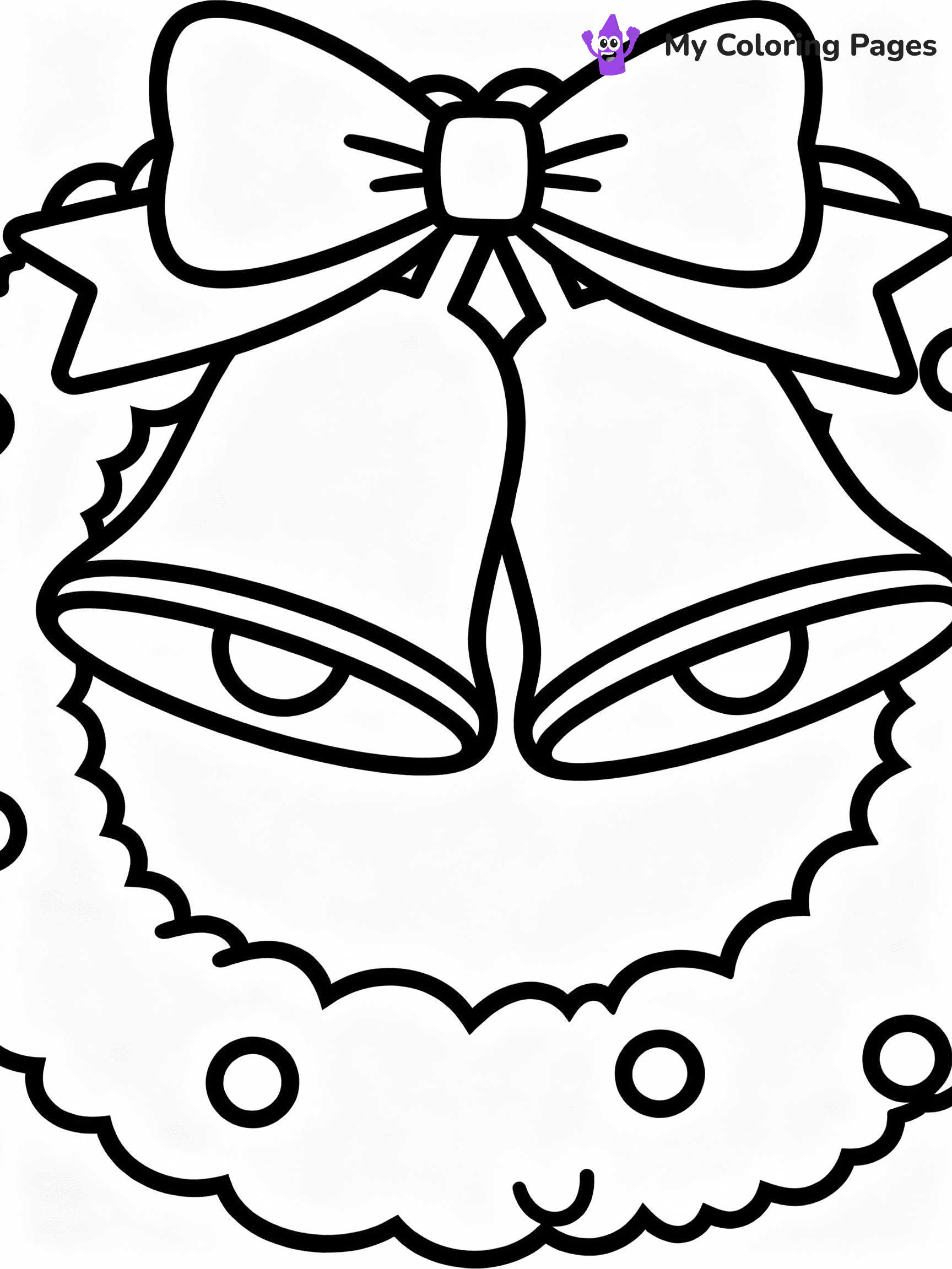 ⚠️ CRITICAL REQUIREMENT - ABSOLUTE BLACK AND WHITE ONLY ⚠️
This MUST be a BLACK AND WHITE line drawing ONLY. NO COLORS whatsoever.
- ONLY pure black lines (#000000) on pure white background (#FFFFFF)
- ABSOLUTELY NO colors, NO shading, NO gradients, NO grayscale
- If there are ANY colors in the output, the image is REJECTED
- This is a COLORING PAGE - meant to be COLORED IN by children
- The output must be UNCOLORED line art ready for coloring
⚠️ SUBJECT TO DRAW: A giant wreath decorated with bells and ribbons, in Christmas-themed style. PURE OUTLINES. NO FILLS, COLOR, SHADING, OR GREYSCALE. WHITE BACKGROUND.
(REMEMBER: Output must be BLACK AND WHITE line art only, NOT colored!)
# Flat, Friendly Cartoon Line-Art Coloring Page
You are generating a **pure black-and-white binary image** of a child-friendly cartoon scene combining characters and background scenery in one cohesive composition.
## Rendering Rules (Strict)
- Only two colors: pure black (#000000) outlines and pure white (#FFFFFF) background.
- No grayscale, shading, gradients, tints, fills, transparency, or partial pixels.
- No antialiasing or blended edges; every pixel is 100% black or white.
- No solid black fills inside shapes — all areas inside outlines must remain white.
- No dark clothing areas or filled tone blocks; all garments outlined only.
- No shadows, textures, lighting, or tonal variations.
- Must look like flat binary vector line-art for coloring pages.
## Drawing & Composition
- **Medium, consistent line weight**; clean closed outlines easy to color inside.
- **Flat, simple, child-friendly design** — no realism or 3D depth.
- Characters are **grounded on a surface**, centered and large.
- **Balanced composition** with clear silhouettes and minimal props.
## Scenery & Style
- Landmarks (e.g., mosque, CN Tower) and scenery (trees, benches, waves) drawn with **black outlines only.**
- For real-world figures, teams, or places, show accurate details using only black outlines—no text or logos. Use distinctive uniform patterns, abstract symbols, and landmark silhouettes to convey identity.
- Keep **consistent perspective**; no floating elements.
- **Style:** whimsical **Doodle Art Alley** — rounded, friendly outlines.
- May adapt shapes from **Crayola, Disney, Peppa Pig, Cocomelon** — *by shape only, never color.*
- Final output: **flat, crisp, binary (#000000/#FFFFFF)**, **no filled color or background text.**
EXTREMELYE IMPORTANT:
- PURE BINARY LINE-ART; NO FILLS (HAIR/CLOTHES/SKIN), SHADING, OR GREY.
- NO SHADING, COLOR. MUST BE WHITE BACKGROUND.
⚠️ FINAL REMINDER: Draw the subject "A giant wreath decorated with bells and ribbons, in Christmas-themed style. PURE OUTLINES. NO FILLS, COLOR, SHADING, OR GREYSCALE. WHITE BACKGROUND." as BLACK AND WHITE line art. Zero colors in output.