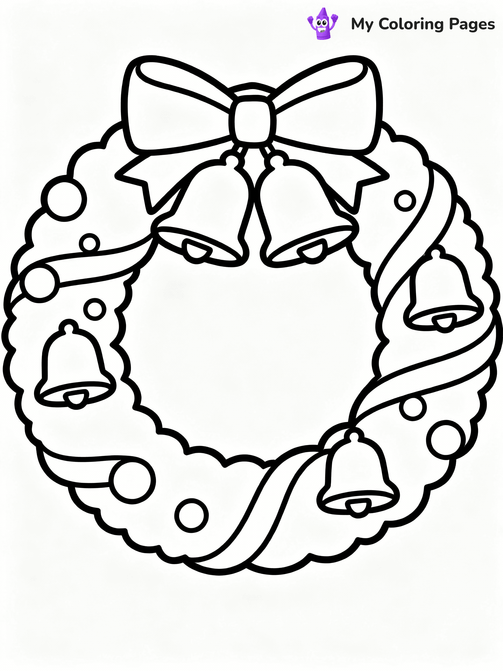 ⚠️ CRITICAL REQUIREMENT - ABSOLUTE BLACK AND WHITE ONLY ⚠️
This MUST be a BLACK AND WHITE line drawing ONLY. NO COLORS whatsoever.
- ONLY pure black lines (#000000) on pure white background (#FFFFFF)
- ABSOLUTELY NO colors, NO shading, NO gradients, NO grayscale
- If there are ANY colors in the output, the image is REJECTED
- This is a COLORING PAGE - meant to be COLORED IN by children
- The output must be UNCOLORED line art ready for coloring
⚠️ SUBJECT TO DRAW: A giant wreath decorated with bells and ribbons, in Christmas-themed style. PURE OUTLINES. NO FILLS, COLOR, SHADING, OR GREYSCALE. WHITE BACKGROUND.
(REMEMBER: Output must be BLACK AND WHITE line art only, NOT colored!)
# Flat, Friendly Cartoon Line-Art Coloring Page
You are generating a **pure black-and-white binary image** of a child-friendly cartoon scene combining characters and background scenery in one cohesive composition.
## Rendering Rules (Strict)
- Only two colors: pure black (#000000) outlines and pure white (#FFFFFF) background.
- No grayscale, shading, gradients, tints, fills, transparency, or partial pixels.
- No antialiasing or blended edges; every pixel is 100% black or white.
- No solid black fills inside shapes — all areas inside outlines must remain white.
- No dark clothing areas or filled tone blocks; all garments outlined only.
- No shadows, textures, lighting, or tonal variations.
- Must look like flat binary vector line-art for coloring pages.
## Drawing & Composition
- **Medium, consistent line weight**; clean closed outlines easy to color inside.
- **Flat, simple, child-friendly design** — no realism or 3D depth.
- Characters are **grounded on a surface**, centered and large.
- **Balanced composition** with clear silhouettes and minimal props.
## Scenery & Style
- Landmarks (e.g., mosque, CN Tower) and scenery (trees, benches, waves) drawn with **black outlines only.**
- For real-world figures, teams, or places, show accurate details using only black outlines—no text or logos. Use distinctive uniform patterns, abstract symbols, and landmark silhouettes to convey identity.
- Keep **consistent perspective**; no floating elements.
- **Style:** whimsical **Doodle Art Alley** — rounded, friendly outlines.
- May adapt shapes from **Crayola, Disney, Peppa Pig, Cocomelon** — *by shape only, never color.*
- Final output: **flat, crisp, binary (#000000/#FFFFFF)**, **no filled color or background text.**
EXTREMELYE IMPORTANT:
- PURE BINARY LINE-ART; NO FILLS (HAIR/CLOTHES/SKIN), SHADING, OR GREY.
- NO SHADING, COLOR. MUST BE WHITE BACKGROUND.
⚠️ FINAL REMINDER: Draw the subject "A giant wreath decorated with bells and ribbons, in Christmas-themed style. PURE OUTLINES. NO FILLS, COLOR, SHADING, OR GREYSCALE. WHITE BACKGROUND." as BLACK AND WHITE line art. Zero colors in output.