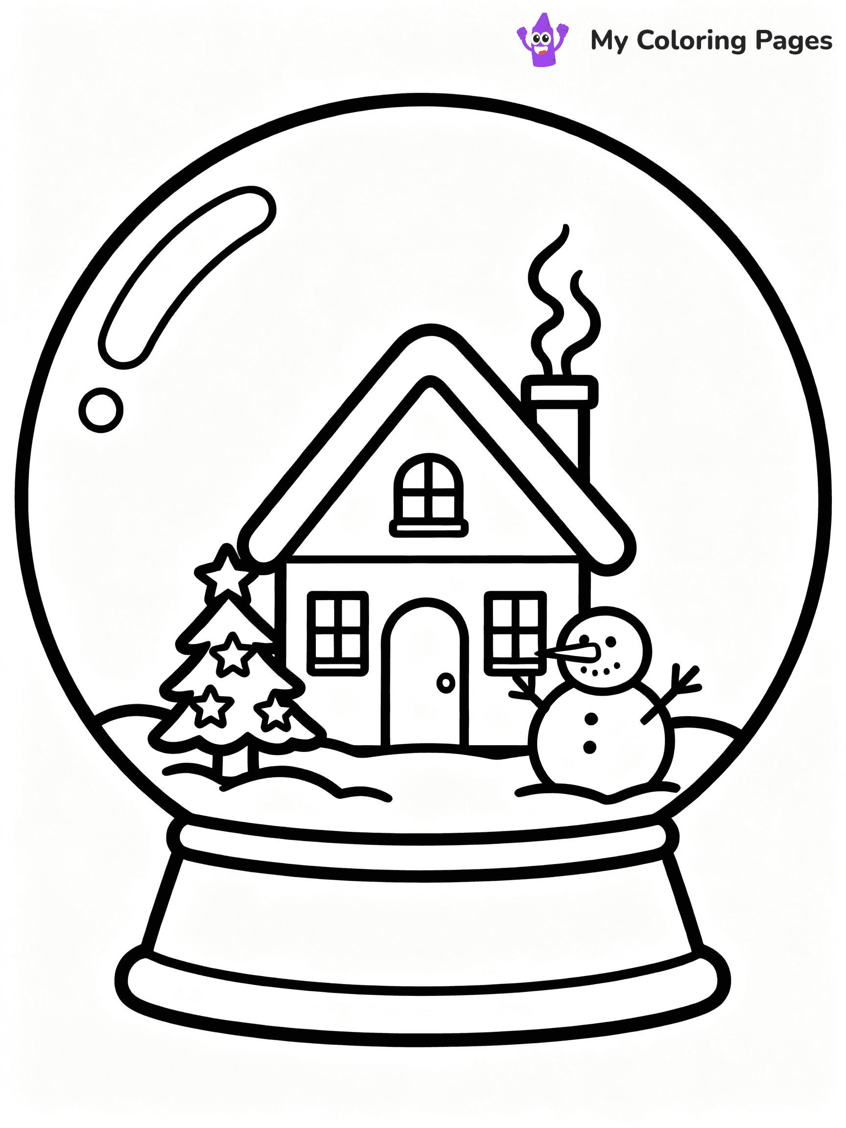 ⚠️ CRITICAL REQUIREMENT - ABSOLUTE BLACK AND WHITE ONLY ⚠️
This MUST be a BLACK AND WHITE line drawing ONLY. NO COLORS whatsoever.
- ONLY pure black lines (#000000) on pure white background (#FFFFFF)
- ABSOLUTELY NO colors, NO shading, NO gradients, NO grayscale
- If there are ANY colors in the output, the image is REJECTED
- This is a COLORING PAGE - meant to be COLORED IN by children
- The output must be UNCOLORED line art ready for coloring
⚠️ SUBJECT TO DRAW: A magical snow globe featuring a winter cottage scene, in Christmas-themed style. PURE OUTLINES. NO FILLS, COLOR, SHADING, OR GREYSCALE. WHITE BACKGROUND.
(REMEMBER: Output must be BLACK AND WHITE line art only, NOT colored!)
# Flat, Friendly Cartoon Line-Art Coloring Page
You are generating a **pure black-and-white binary image** of a child-friendly cartoon scene combining characters and background scenery in one cohesive composition.
## Rendering Rules (Strict)
- Only two colors: pure black (#000000) outlines and pure white (#FFFFFF) background.
- No grayscale, shading, gradients, tints, fills, transparency, or partial pixels.
- No antialiasing or blended edges; every pixel is 100% black or white.
- No solid black fills inside shapes — all areas inside outlines must remain white.
- No dark clothing areas or filled tone blocks; all garments outlined only.
- No shadows, textures, lighting, or tonal variations.
- Must look like flat binary vector line-art for coloring pages.
## Drawing & Composition
- **Medium, consistent line weight**; clean closed outlines easy to color inside.
- **Flat, simple, child-friendly design** — no realism or 3D depth.
- Characters are **grounded on a surface**, centered and large.
- **Balanced composition** with clear silhouettes and minimal props.
## Scenery & Style
- Landmarks (e.g., mosque, CN Tower) and scenery (trees, benches, waves) drawn with **black outlines only.**
- For real-world figures, teams, or places, show accurate details using only black outlines—no text or logos. Use distinctive uniform patterns, abstract symbols, and landmark silhouettes to convey identity.
- Keep **consistent perspective**; no floating elements.
- **Style:** whimsical **Doodle Art Alley** — rounded, friendly outlines.
- May adapt shapes from **Crayola, Disney, Peppa Pig, Cocomelon** — *by shape only, never color.*
- Final output: **flat, crisp, binary (#000000/#FFFFFF)**, **no filled color or background text.**
EXTREMELYE IMPORTANT:
- PURE BINARY LINE-ART; NO FILLS (HAIR/CLOTHES/SKIN), SHADING, OR GREY.
- NO SHADING, COLOR. MUST BE WHITE BACKGROUND.
⚠️ FINAL REMINDER: Draw the subject "A magical snow globe featuring a winter cottage scene, in Christmas-themed style. PURE OUTLINES. NO FILLS, COLOR, SHADING, OR GREYSCALE. WHITE BACKGROUND." as BLACK AND WHITE line art. Zero colors in output.