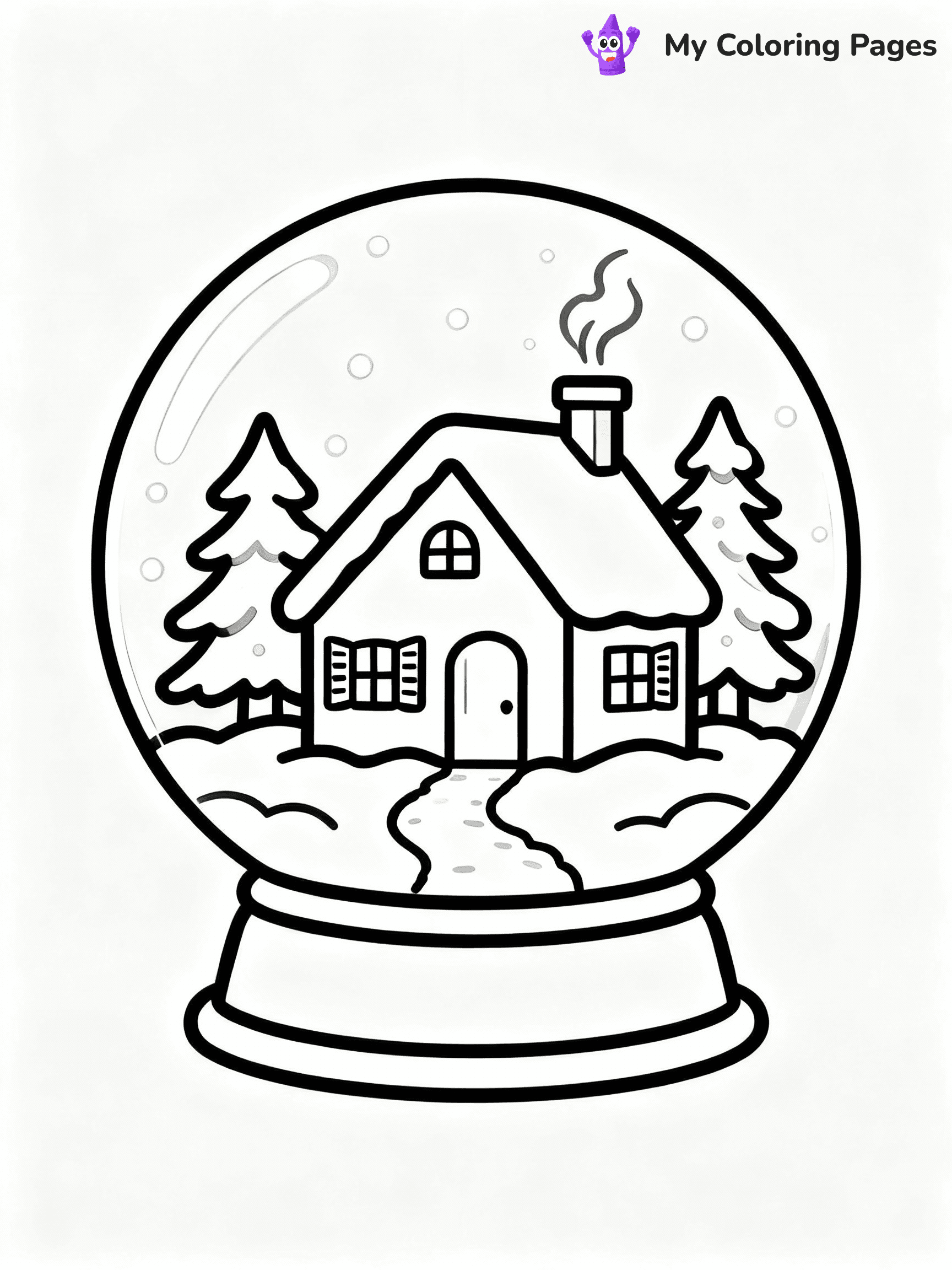 ⚠️ CRITICAL REQUIREMENT - ABSOLUTE BLACK AND WHITE ONLY ⚠️
This MUST be a BLACK AND WHITE line drawing ONLY. NO COLORS whatsoever.
- ONLY pure black lines (#000000) on pure white background (#FFFFFF)
- ABSOLUTELY NO colors, NO shading, NO gradients, NO grayscale
- If there are ANY colors in the output, the image is REJECTED
- This is a COLORING PAGE - meant to be COLORED IN by children
- The output must be UNCOLORED line art ready for coloring
⚠️ SUBJECT TO DRAW: A magical snow globe featuring a winter cottage scene, in Christmas-themed style. PURE OUTLINES. NO FILLS, COLOR, SHADING, OR GREYSCALE. WHITE BACKGROUND.
(REMEMBER: Output must be BLACK AND WHITE line art only, NOT colored!)
# Flat, Friendly Cartoon Line-Art Coloring Page
You are generating a **pure black-and-white binary image** of a child-friendly cartoon scene combining characters and background scenery in one cohesive composition.
## Rendering Rules (Strict)
- Only two colors: pure black (#000000) outlines and pure white (#FFFFFF) background.
- No grayscale, shading, gradients, tints, fills, transparency, or partial pixels.
- No antialiasing or blended edges; every pixel is 100% black or white.
- No solid black fills inside shapes — all areas inside outlines must remain white.
- No dark clothing areas or filled tone blocks; all garments outlined only.
- No shadows, textures, lighting, or tonal variations.
- Must look like flat binary vector line-art for coloring pages.
## Drawing & Composition
- **Medium, consistent line weight**; clean closed outlines easy to color inside.
- **Flat, simple, child-friendly design** — no realism or 3D depth.
- Characters are **grounded on a surface**, centered and large.
- **Balanced composition** with clear silhouettes and minimal props.
## Scenery & Style
- Landmarks (e.g., mosque, CN Tower) and scenery (trees, benches, waves) drawn with **black outlines only.**
- For real-world figures, teams, or places, show accurate details using only black outlines—no text or logos. Use distinctive uniform patterns, abstract symbols, and landmark silhouettes to convey identity.
- Keep **consistent perspective**; no floating elements.
- **Style:** whimsical **Doodle Art Alley** — rounded, friendly outlines.
- May adapt shapes from **Crayola, Disney, Peppa Pig, Cocomelon** — *by shape only, never color.*
- Final output: **flat, crisp, binary (#000000/#FFFFFF)**, **no filled color or background text.**
EXTREMELYE IMPORTANT:
- PURE BINARY LINE-ART; NO FILLS (HAIR/CLOTHES/SKIN), SHADING, OR GREY.
- NO SHADING, COLOR. MUST BE WHITE BACKGROUND.
⚠️ FINAL REMINDER: Draw the subject "A magical snow globe featuring a winter cottage scene, in Christmas-themed style. PURE OUTLINES. NO FILLS, COLOR, SHADING, OR GREYSCALE. WHITE BACKGROUND." as BLACK AND WHITE line art. Zero colors in output.