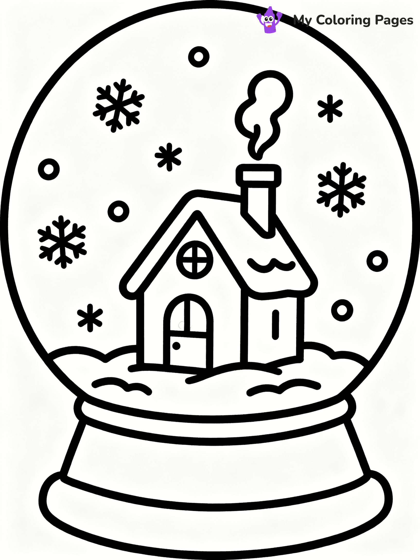 ⚠️ CRITICAL REQUIREMENT - ABSOLUTE BLACK AND WHITE ONLY ⚠️
This MUST be a BLACK AND WHITE line drawing ONLY. NO COLORS whatsoever.
- ONLY pure black lines (#000000) on pure white background (#FFFFFF)
- ABSOLUTELY NO colors, NO shading, NO gradients, NO grayscale
- If there are ANY colors in the output, the image is REJECTED
- This is a COLORING PAGE - meant to be COLORED IN by children
- The output must be UNCOLORED line art ready for coloring
⚠️ SUBJECT TO DRAW: A magical snow globe featuring a winter cottage scene, in Christmas-themed style. PURE OUTLINES. NO FILLS, COLOR, SHADING, OR GREYSCALE. WHITE BACKGROUND.
(REMEMBER: Output must be BLACK AND WHITE line art only, NOT colored!)
# Flat, Friendly Cartoon Line-Art Coloring Page
You are generating a **pure black-and-white binary image** of a child-friendly cartoon scene combining characters and background scenery in one cohesive composition.
## Rendering Rules (Strict)
- Only two colors: pure black (#000000) outlines and pure white (#FFFFFF) background.
- No grayscale, shading, gradients, tints, fills, transparency, or partial pixels.
- No antialiasing or blended edges; every pixel is 100% black or white.
- No solid black fills inside shapes — all areas inside outlines must remain white.
- No dark clothing areas or filled tone blocks; all garments outlined only.
- No shadows, textures, lighting, or tonal variations.
- Must look like flat binary vector line-art for coloring pages.
## Drawing & Composition
- **Medium, consistent line weight**; clean closed outlines easy to color inside.
- **Flat, simple, child-friendly design** — no realism or 3D depth.
- Characters are **grounded on a surface**, centered and large.
- **Balanced composition** with clear silhouettes and minimal props.
## Scenery & Style
- Landmarks (e.g., mosque, CN Tower) and scenery (trees, benches, waves) drawn with **black outlines only.**
- For real-world figures, teams, or places, show accurate details using only black outlines—no text or logos. Use distinctive uniform patterns, abstract symbols, and landmark silhouettes to convey identity.
- Keep **consistent perspective**; no floating elements.
- **Style:** whimsical **Doodle Art Alley** — rounded, friendly outlines.
- May adapt shapes from **Crayola, Disney, Peppa Pig, Cocomelon** — *by shape only, never color.*
- Final output: **flat, crisp, binary (#000000/#FFFFFF)**, **no filled color or background text.**
EXTREMELYE IMPORTANT:
- PURE BINARY LINE-ART; NO FILLS (HAIR/CLOTHES/SKIN), SHADING, OR GREY.
- NO SHADING, COLOR. MUST BE WHITE BACKGROUND.
⚠️ FINAL REMINDER: Draw the subject "A magical snow globe featuring a winter cottage scene, in Christmas-themed style. PURE OUTLINES. NO FILLS, COLOR, SHADING, OR GREYSCALE. WHITE BACKGROUND." as BLACK AND WHITE line art. Zero colors in output.