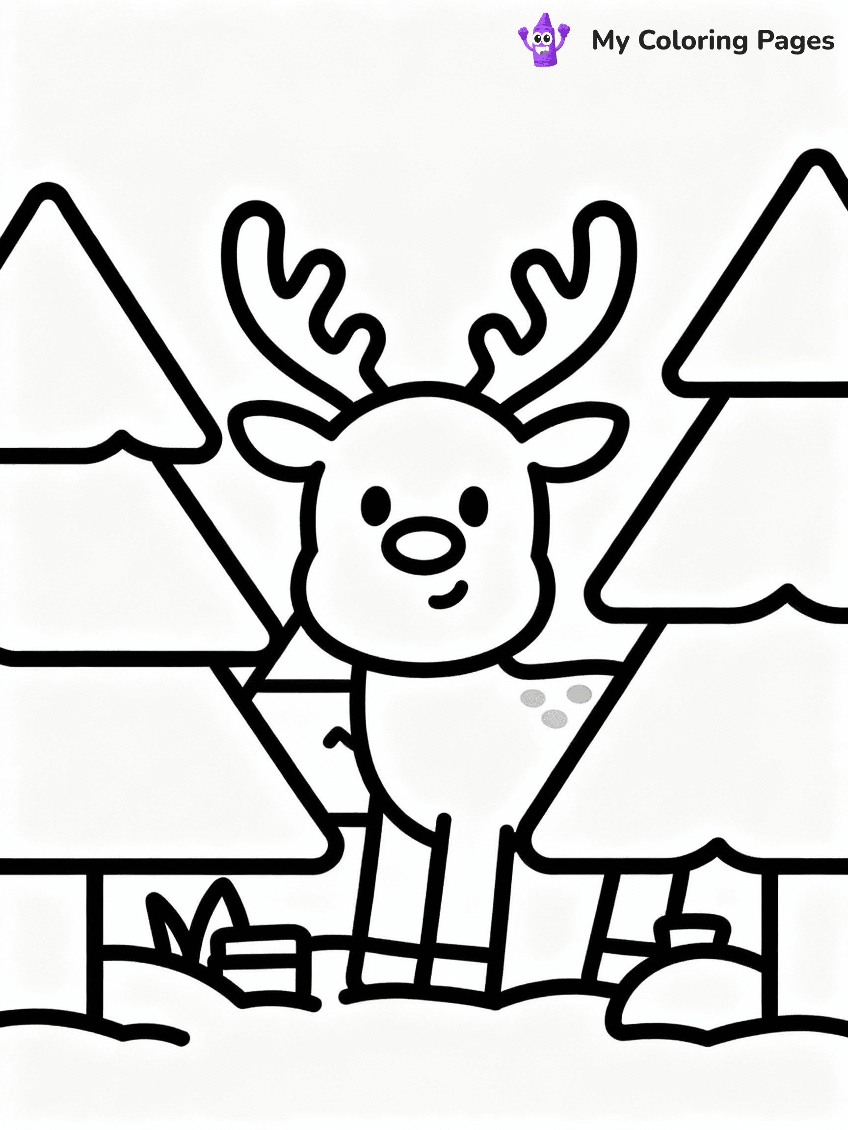 ⚠️ CRITICAL REQUIREMENT - ABSOLUTE BLACK AND WHITE ONLY ⚠️
This MUST be a BLACK AND WHITE line drawing ONLY. NO COLORS whatsoever.
- ONLY pure black lines (#000000) on pure white background (#FFFFFF)
- ABSOLUTELY NO colors, NO shading, NO gradients, NO grayscale
- If there are ANY colors in the output, the image is REJECTED
- This is a COLORING PAGE - meant to be COLORED IN by children
- The output must be UNCOLORED line art ready for coloring
⚠️ SUBJECT TO DRAW: Reindeer playing hide-and-seek behind pine trees, in Christmas-themed style. PURE OUTLINES. NO FILLS, COLOR, SHADING, OR GREYSCALE. WHITE BACKGROUND.
(REMEMBER: Output must be BLACK AND WHITE line art only, NOT colored!)
# Flat, Friendly Cartoon Line-Art Coloring Page
You are generating a **pure black-and-white binary image** of a child-friendly cartoon scene combining characters and background scenery in one cohesive composition.
## Rendering Rules (Strict)
- Only two colors: pure black (#000000) outlines and pure white (#FFFFFF) background.
- No grayscale, shading, gradients, tints, fills, transparency, or partial pixels.
- No antialiasing or blended edges; every pixel is 100% black or white.
- No solid black fills inside shapes — all areas inside outlines must remain white.
- No dark clothing areas or filled tone blocks; all garments outlined only.
- No shadows, textures, lighting, or tonal variations.
- Must look like flat binary vector line-art for coloring pages.
## Drawing & Composition
- **Medium, consistent line weight**; clean closed outlines easy to color inside.
- **Flat, simple, child-friendly design** — no realism or 3D depth.
- Characters are **grounded on a surface**, centered and large.
- **Balanced composition** with clear silhouettes and minimal props.
## Scenery & Style
- Landmarks (e.g., mosque, CN Tower) and scenery (trees, benches, waves) drawn with **black outlines only.**
- For real-world figures, teams, or places, show accurate details using only black outlines—no text or logos. Use distinctive uniform patterns, abstract symbols, and landmark silhouettes to convey identity.
- Keep **consistent perspective**; no floating elements.
- **Style:** whimsical **Doodle Art Alley** — rounded, friendly outlines.
- May adapt shapes from **Crayola, Disney, Peppa Pig, Cocomelon** — *by shape only, never color.*
- Final output: **flat, crisp, binary (#000000/#FFFFFF)**, **no filled color or background text.**
EXTREMELYE IMPORTANT:
- PURE BINARY LINE-ART; NO FILLS (HAIR/CLOTHES/SKIN), SHADING, OR GREY.
- NO SHADING, COLOR. MUST BE WHITE BACKGROUND.
⚠️ FINAL REMINDER: Draw the subject "Reindeer playing hide-and-seek behind pine trees, in Christmas-themed style. PURE OUTLINES. NO FILLS, COLOR, SHADING, OR GREYSCALE. WHITE BACKGROUND." as BLACK AND WHITE line art. Zero colors in output.