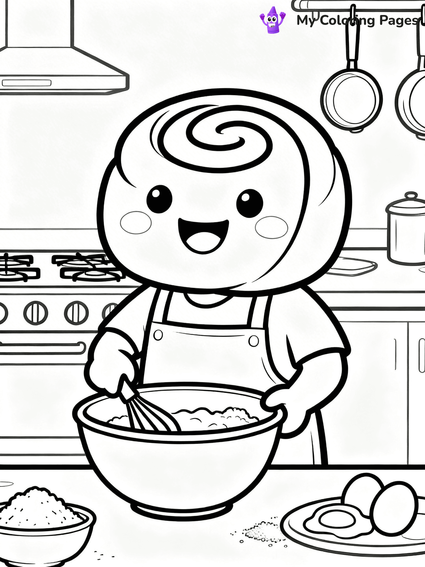 Cinnamon Roll Coloring Pages - 6