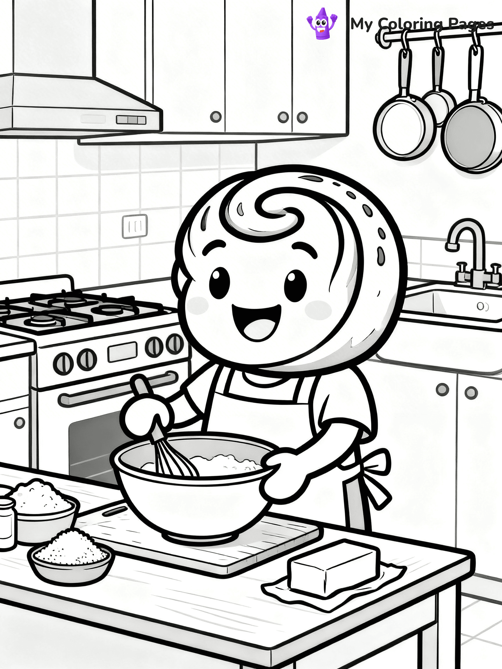 Cinnamon Roll Coloring Pages - 5