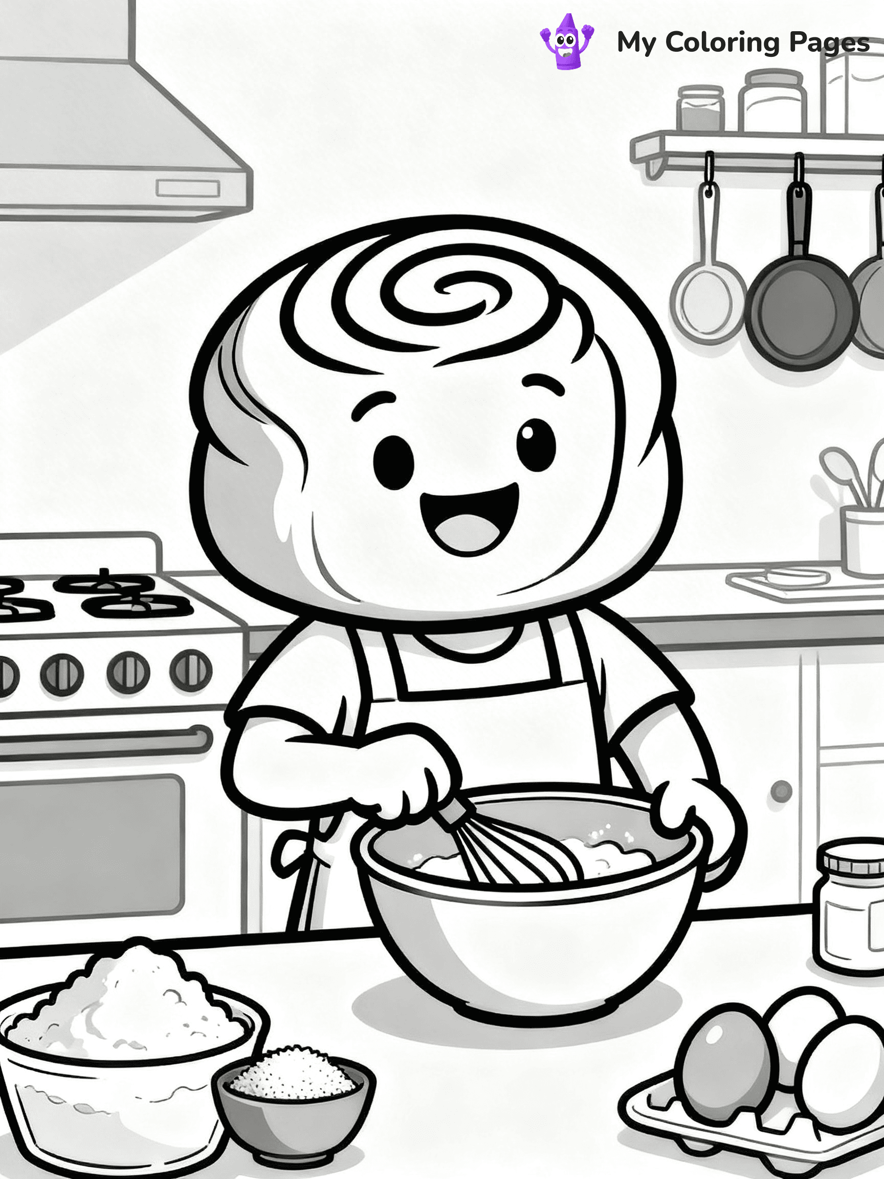 Cinnamon Roll Coloring Pages - 3
