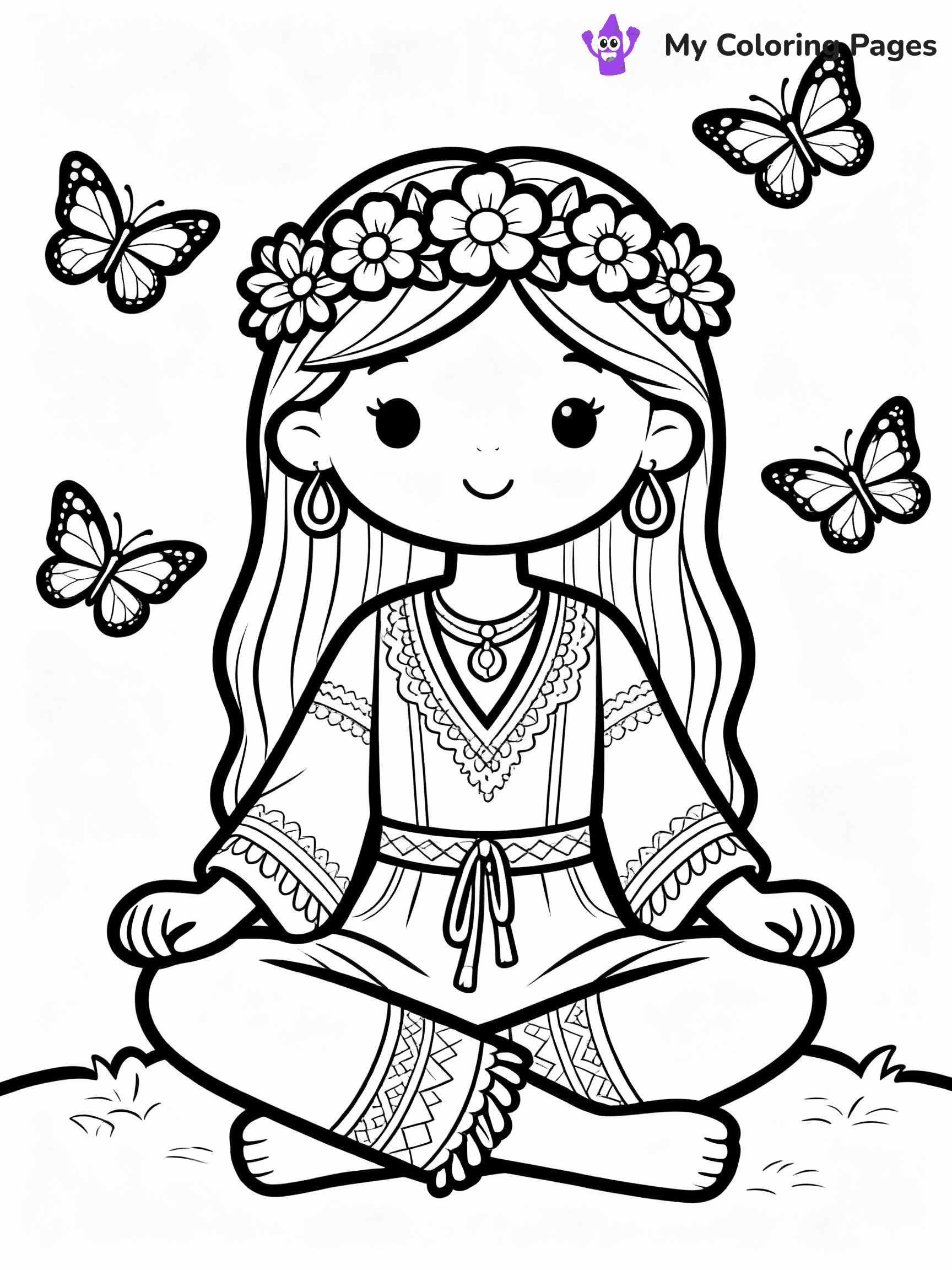 Hippie Coloring Pages - 36