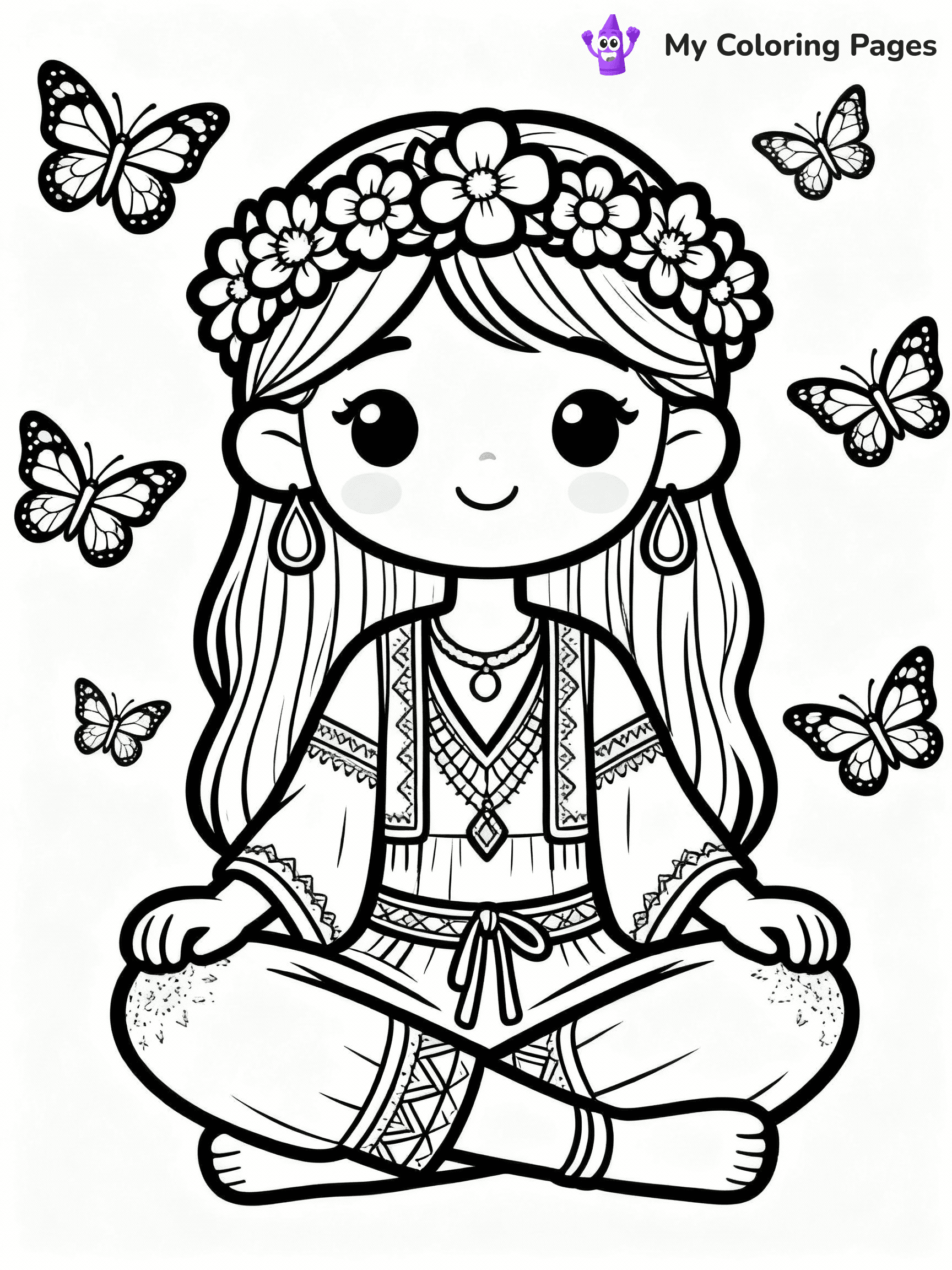 Hippie Coloring Pages - 34
