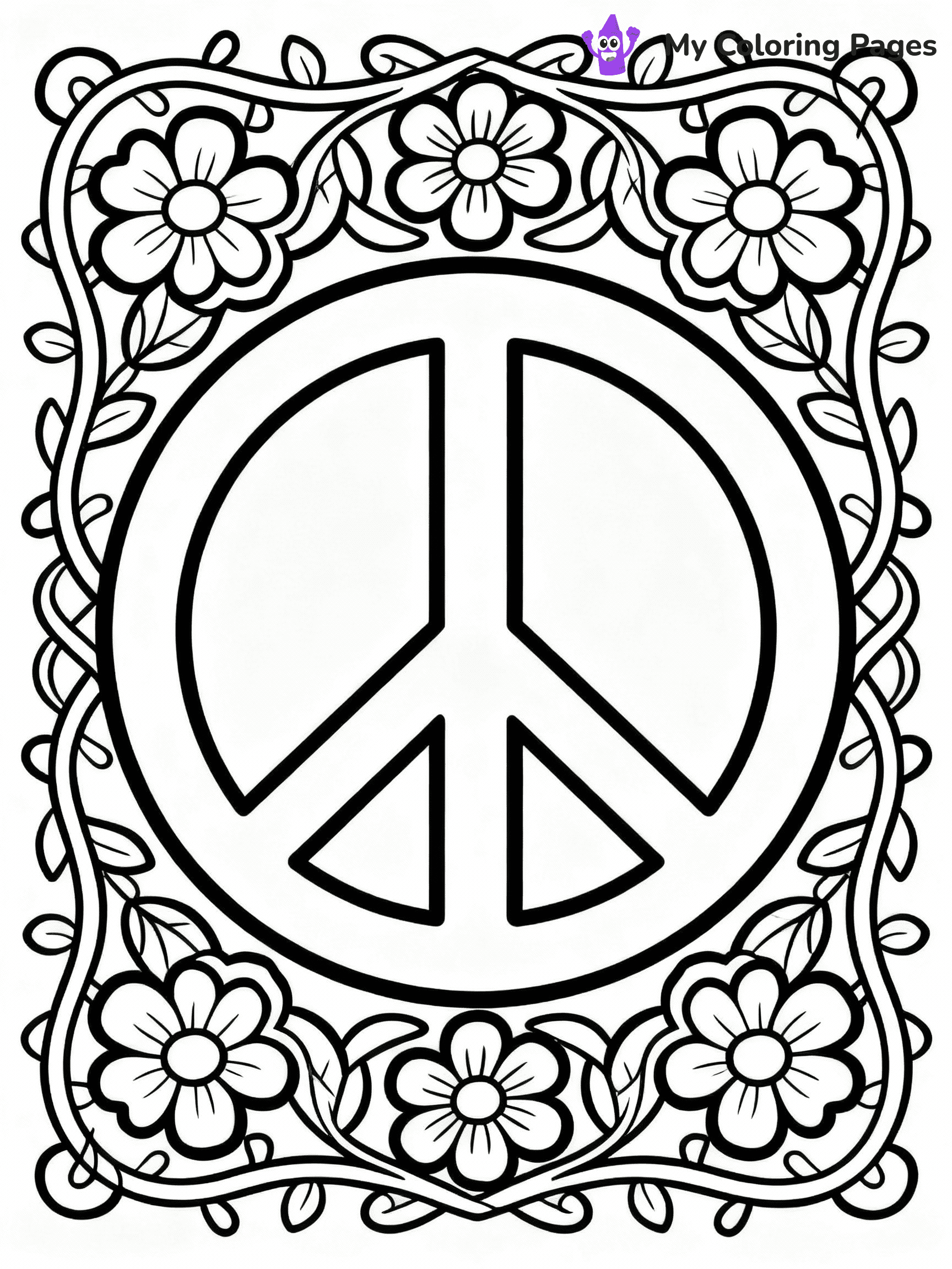 Hippie Coloring Pages - 2