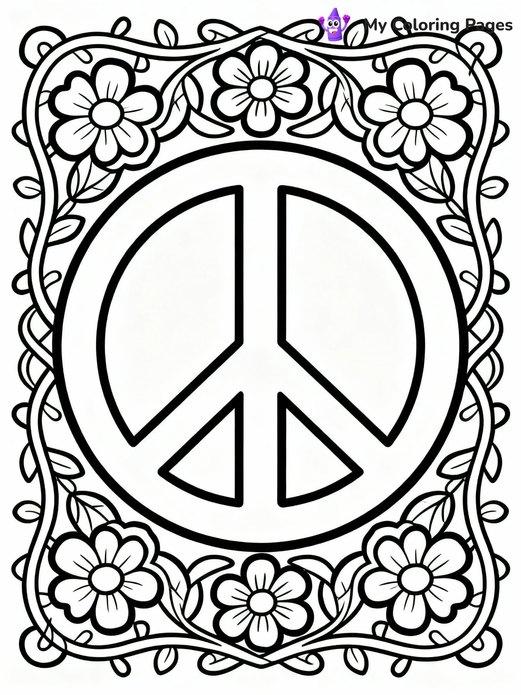 Hippie Coloring Pages - 2