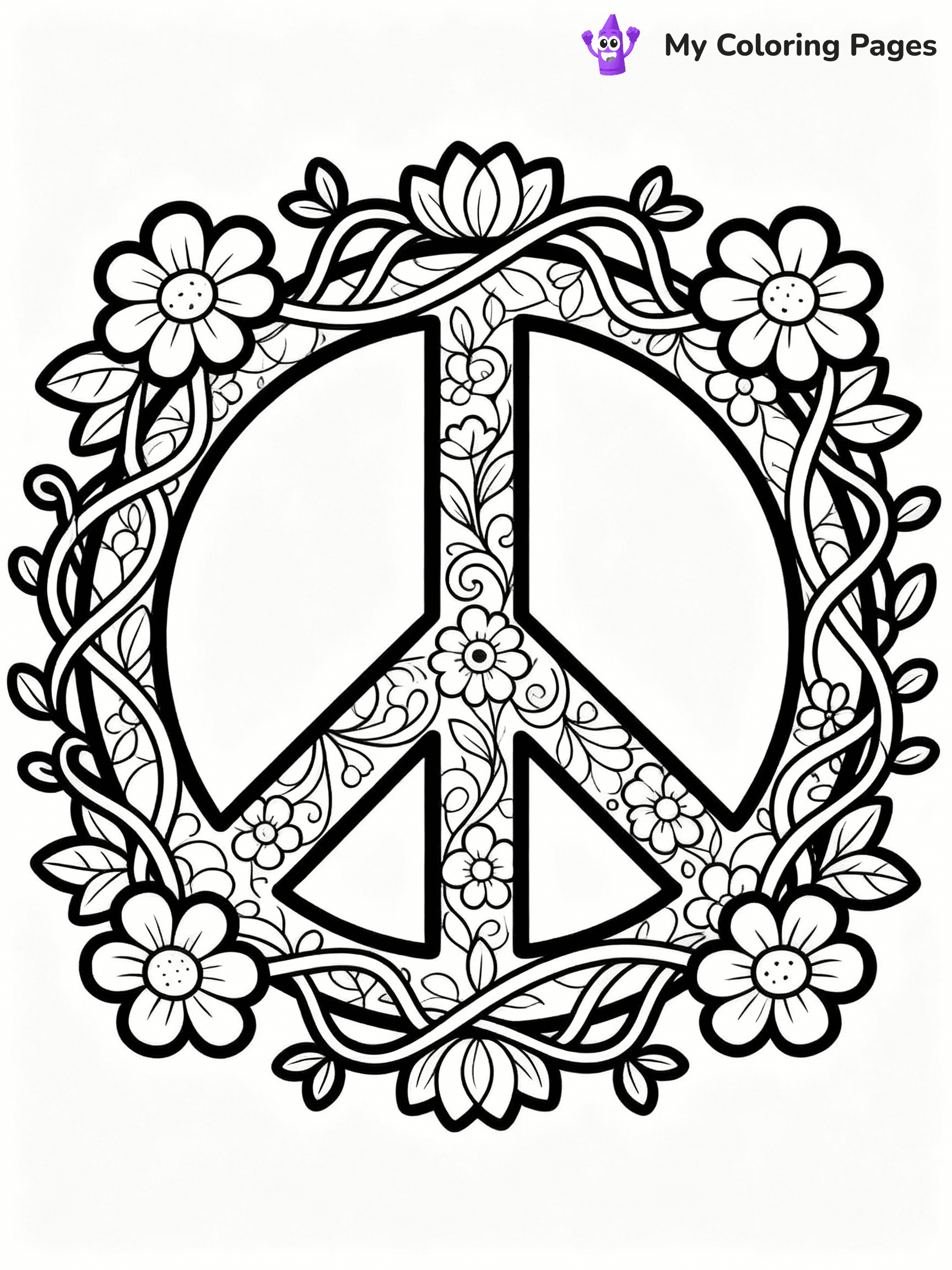 Hippie Coloring Pages - 1