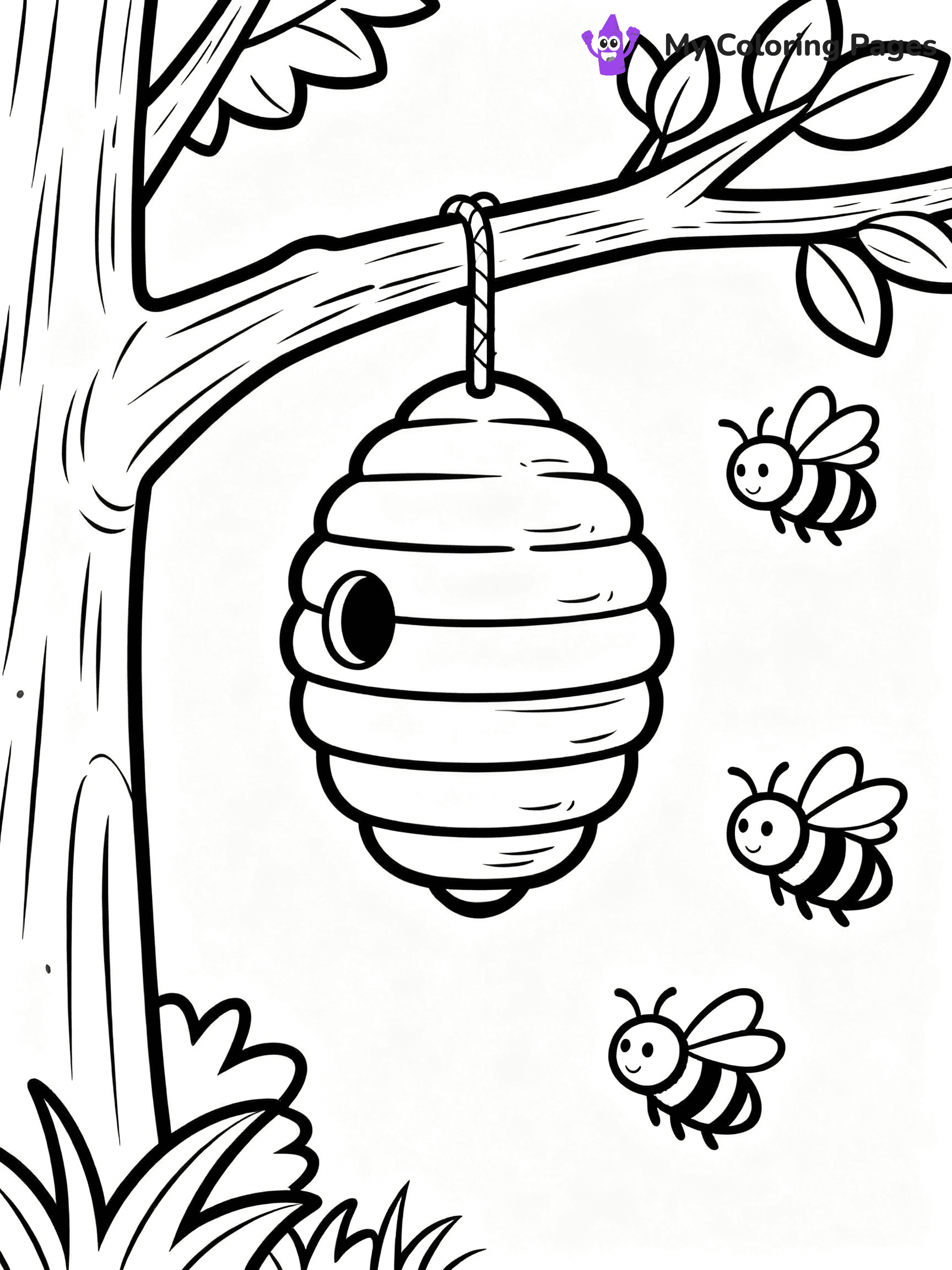 Bee Coloring Pages - 4