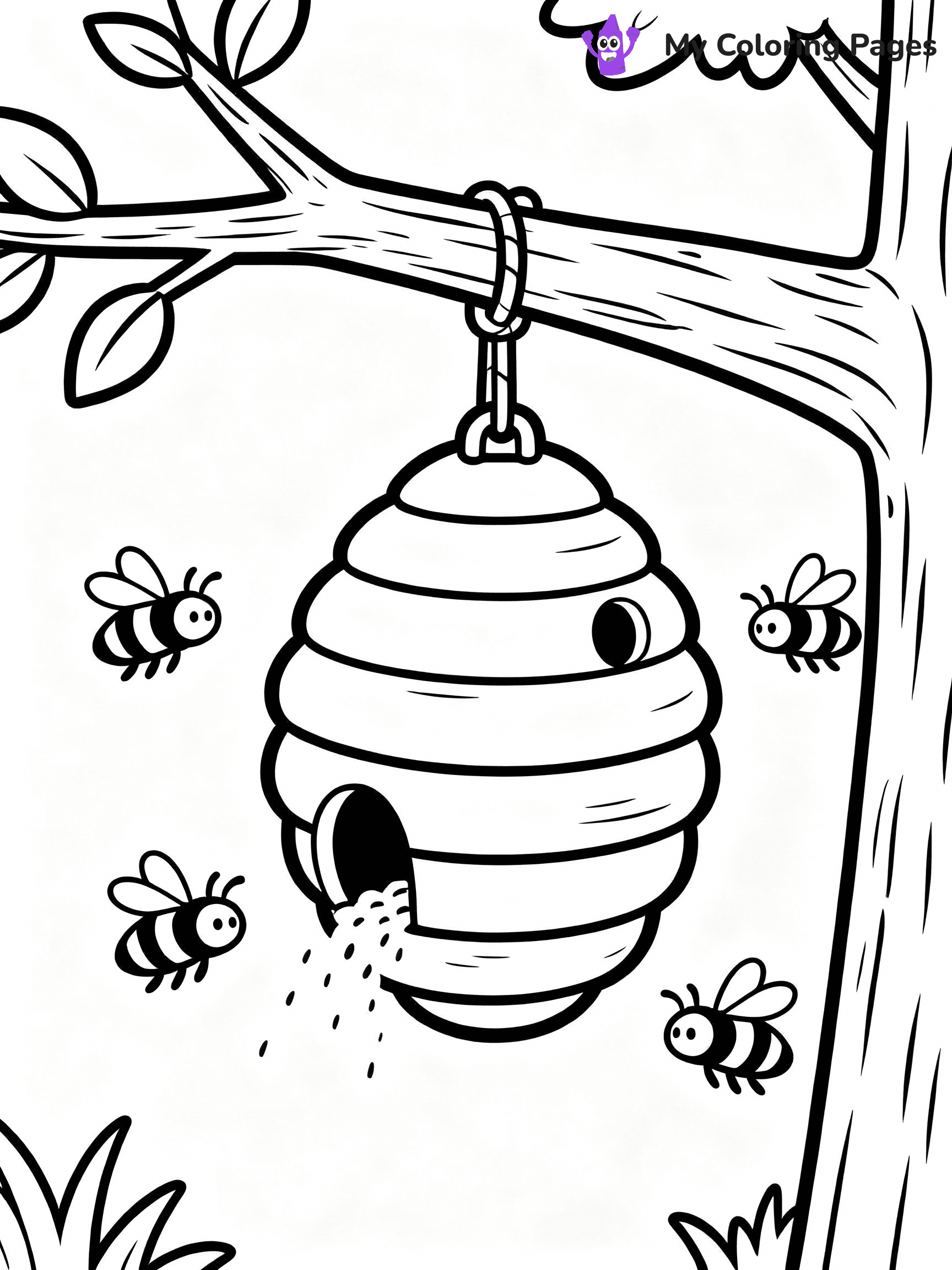 Bee Coloring Pages - 1