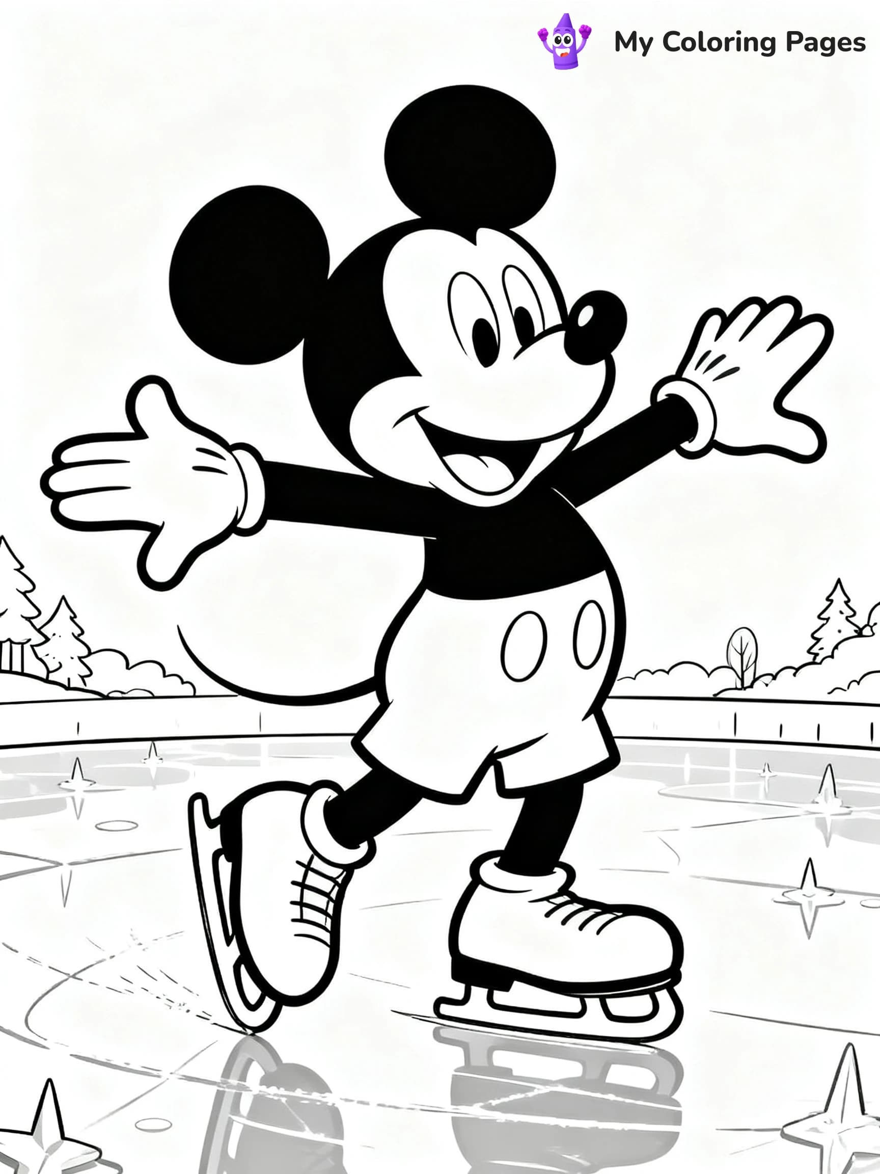 Christmas Mickey Mouse Coloring Pages - 4