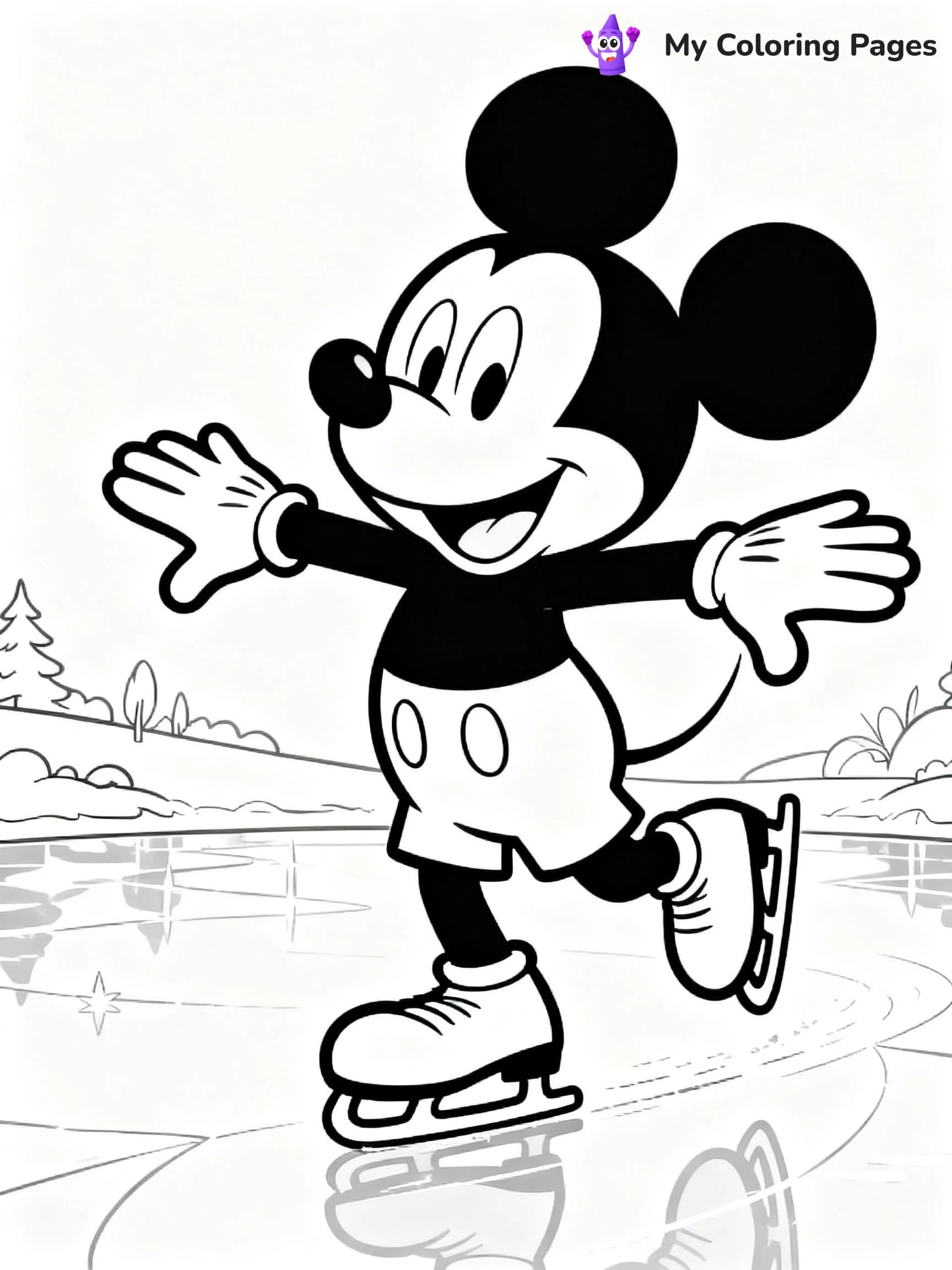Christmas Mickey Mouse Coloring Pages - 3