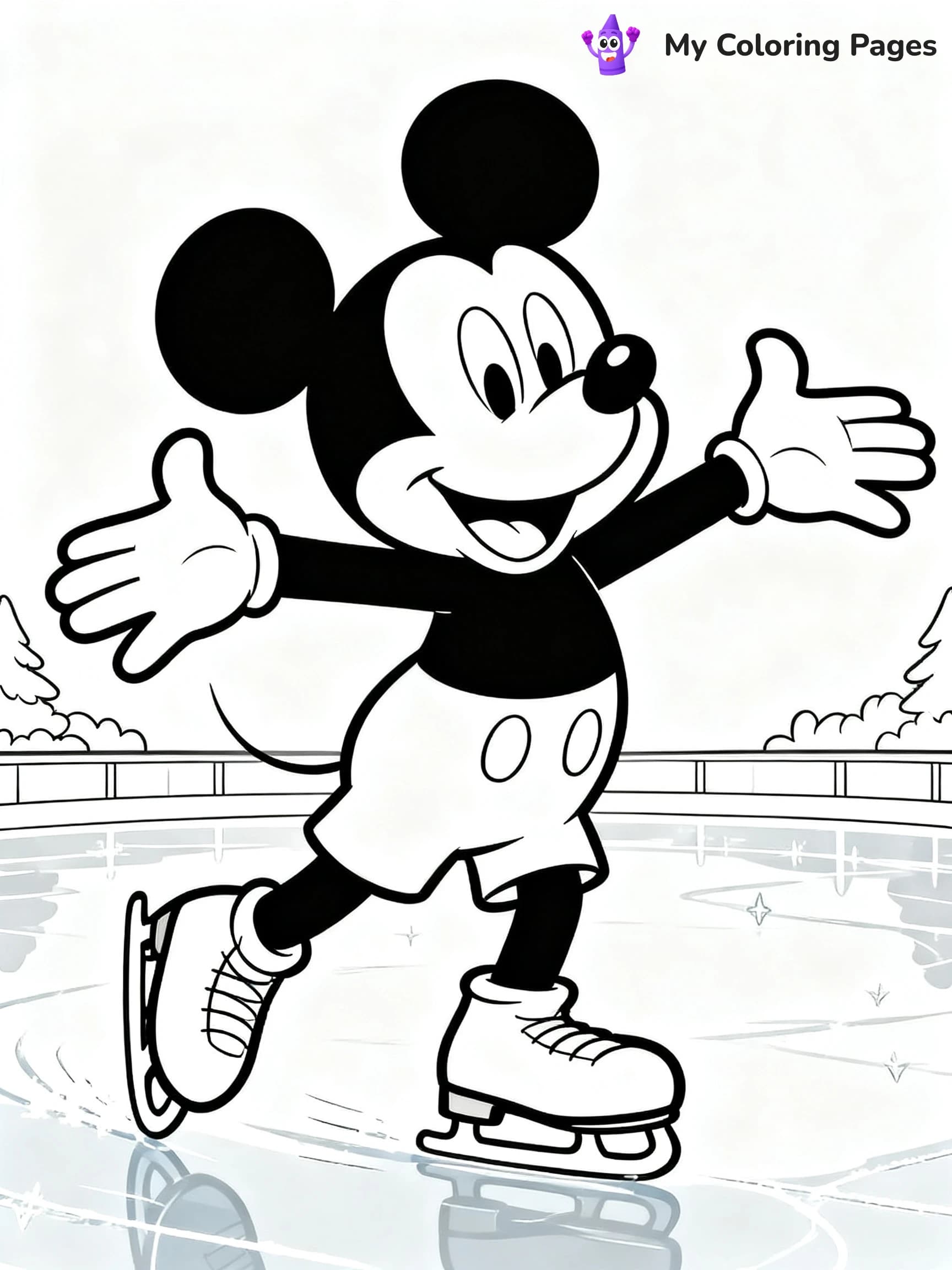 Christmas Mickey Mouse Coloring Pages - 2