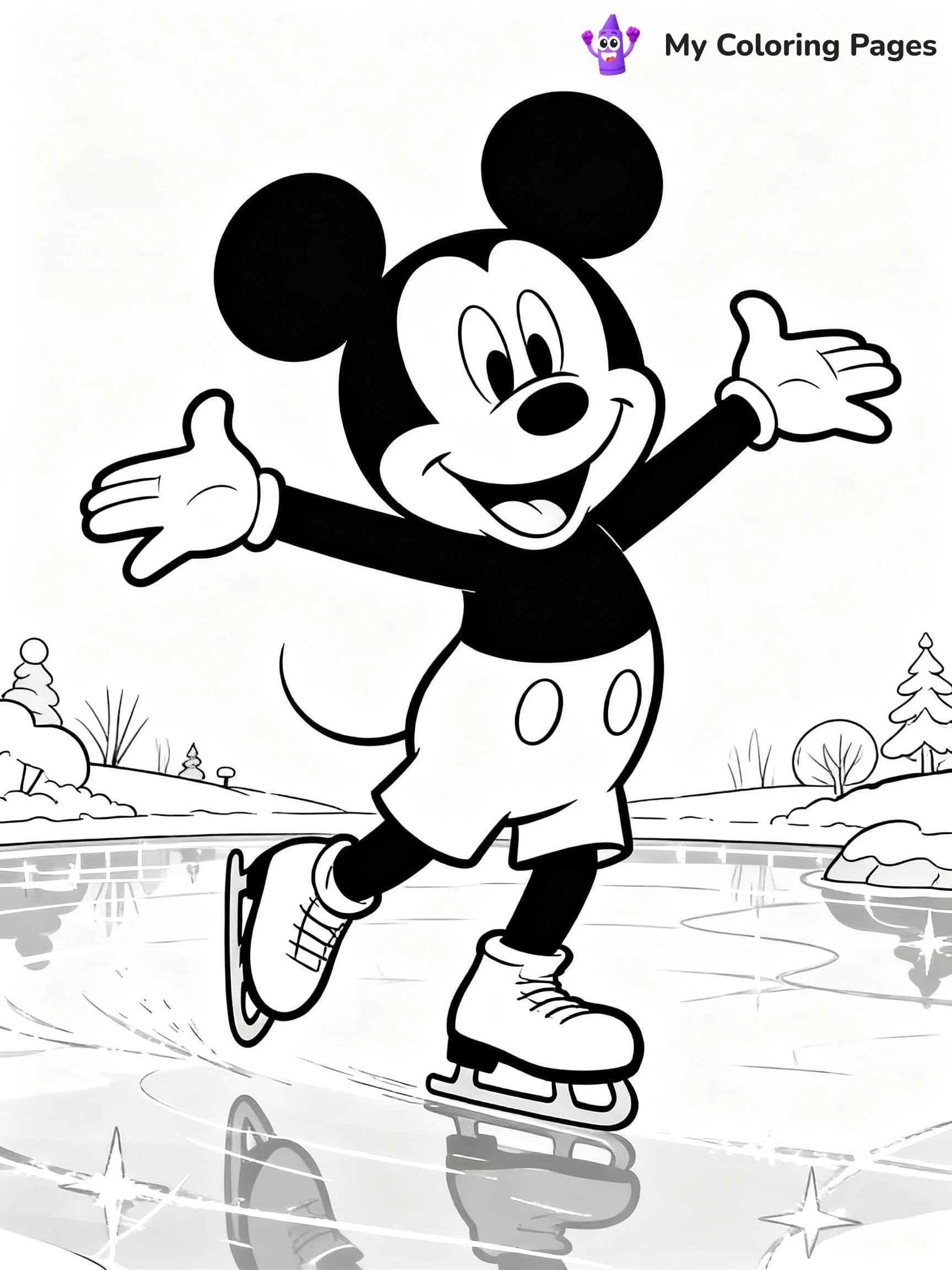 Christmas Mickey Mouse Coloring Pages - 1