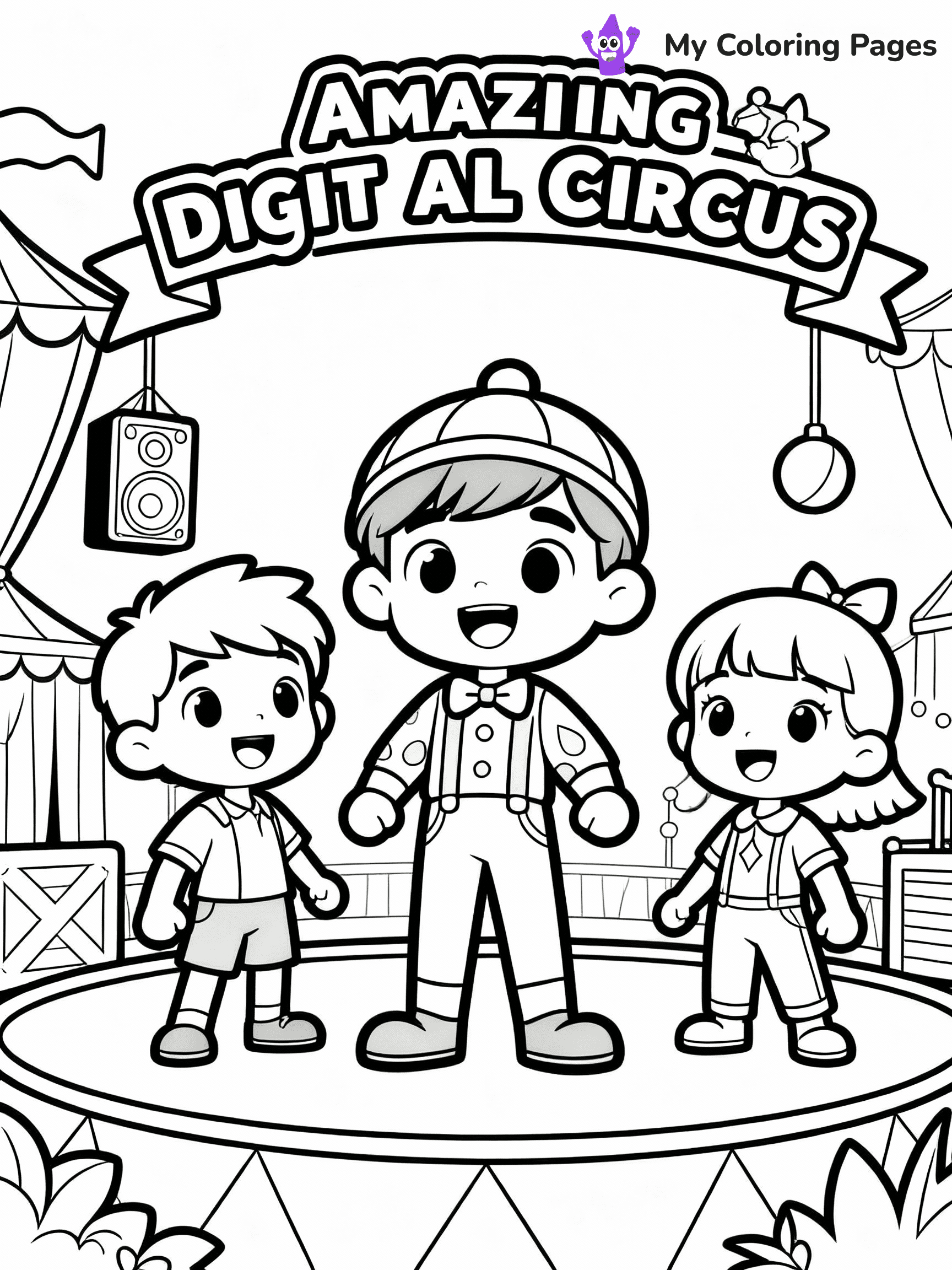 Amazing Digital Circus Coloring Pages - 14