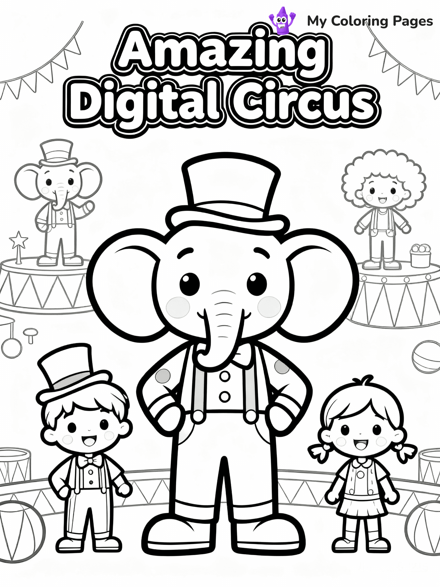 Amazing Digital Circus Coloring Pages - 12
