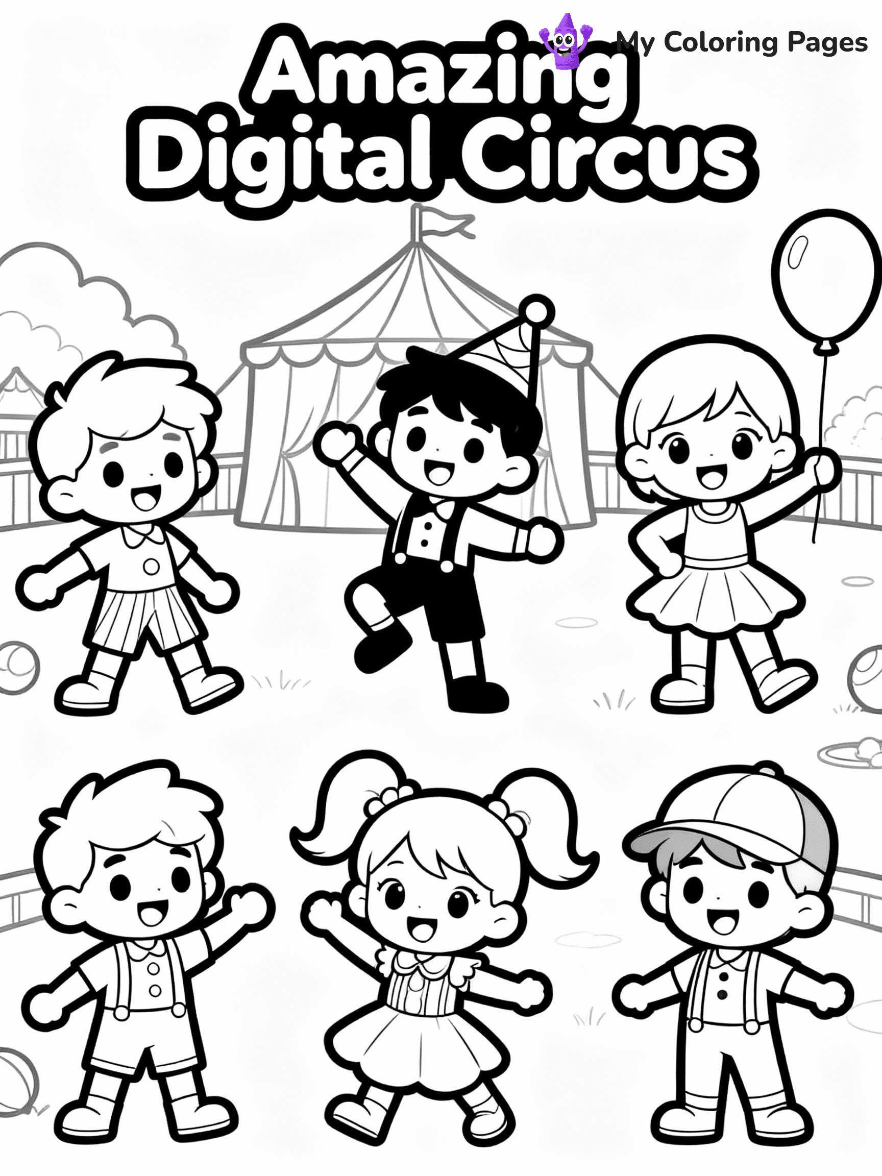 Amazing Digital Circus Coloring Pages - 1