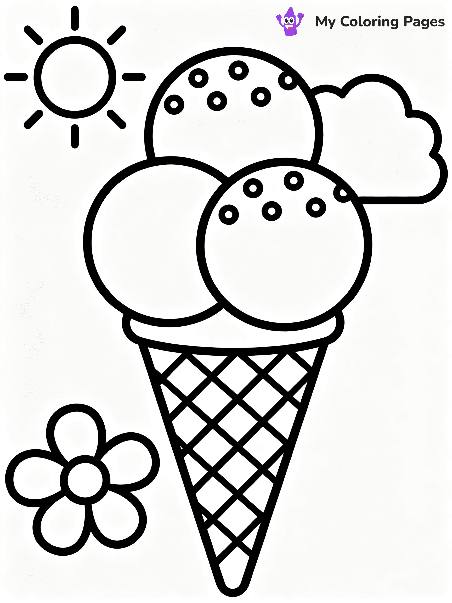 Ice Cream Cone Coloring Pages - 16