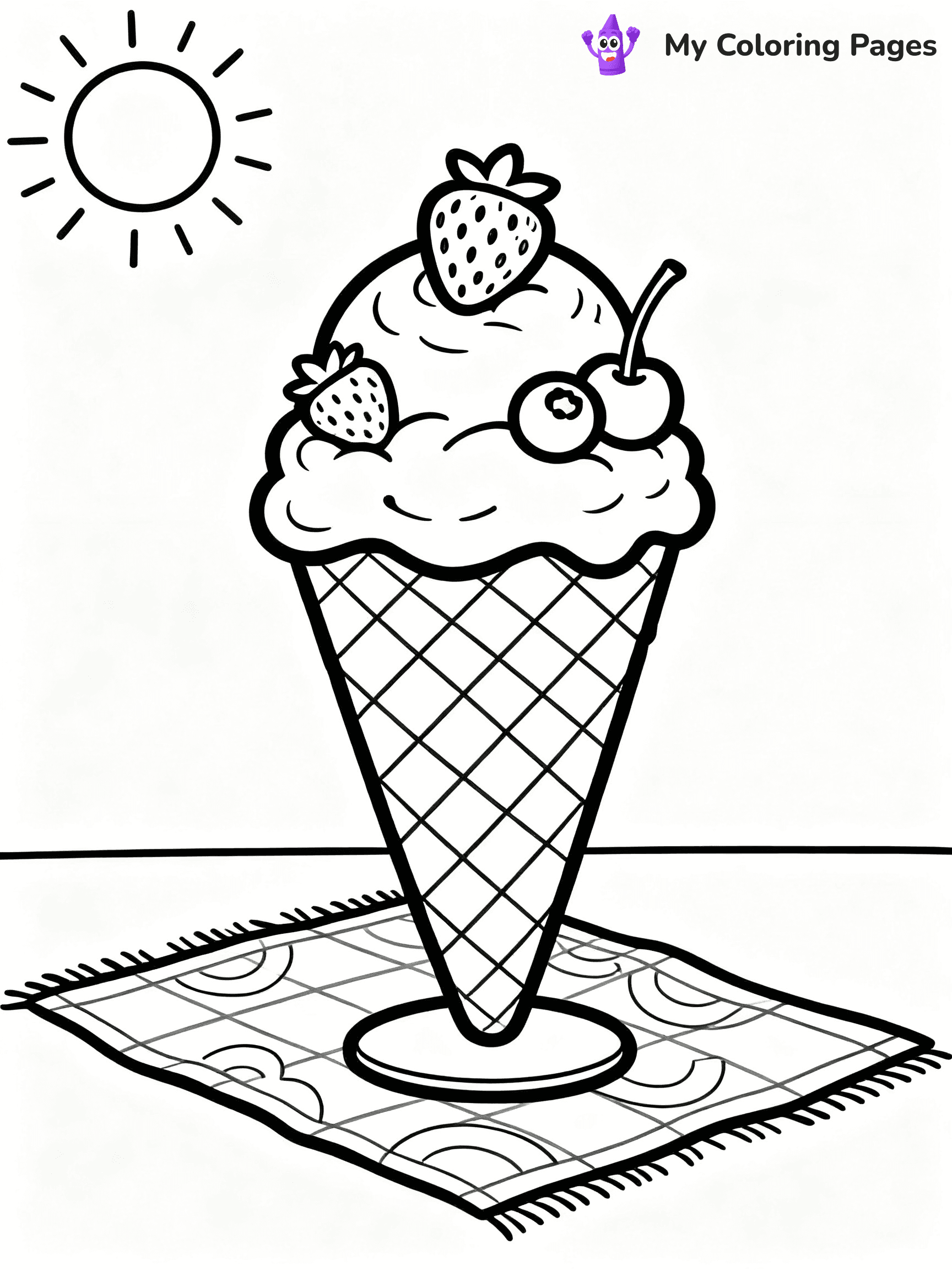 Ice Cream Cone Coloring Pages - 12