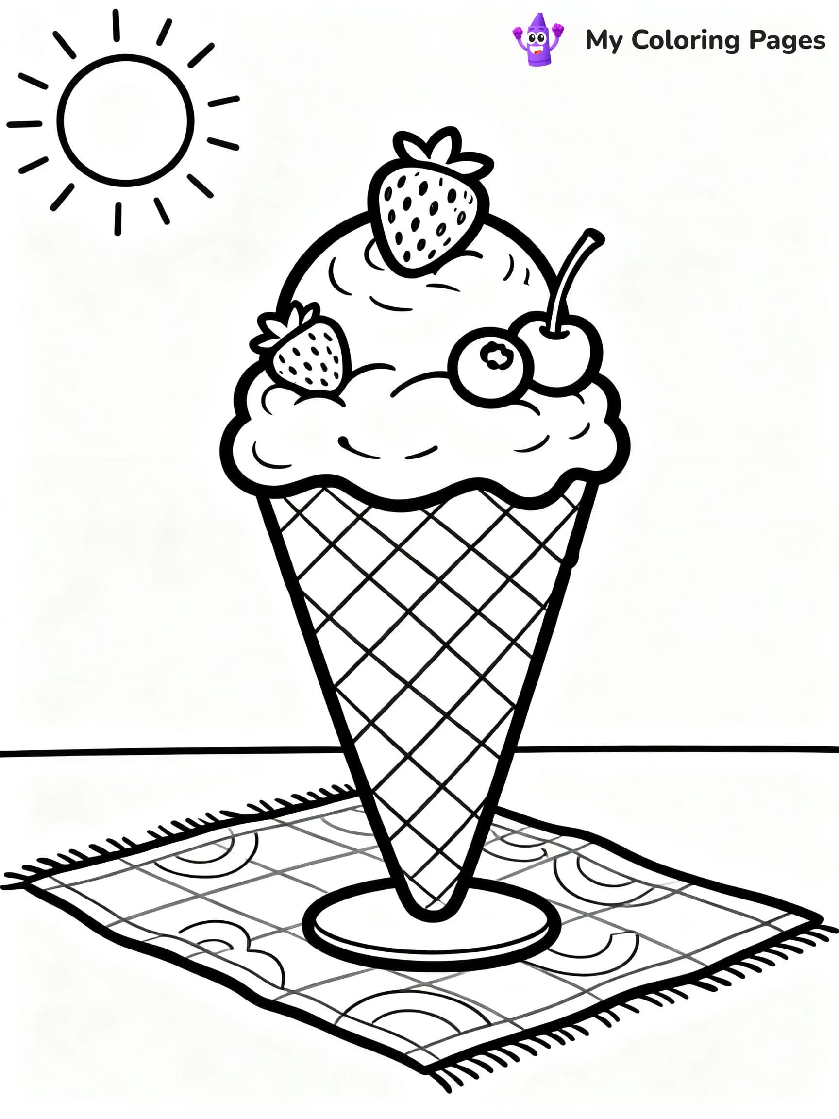 Ice Cream Cone Coloring Pages - 12