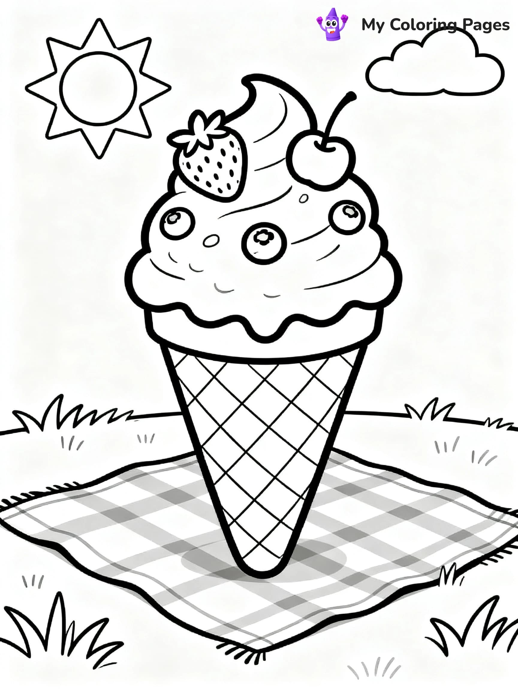 Ice Cream Cone Coloring Pages - 11