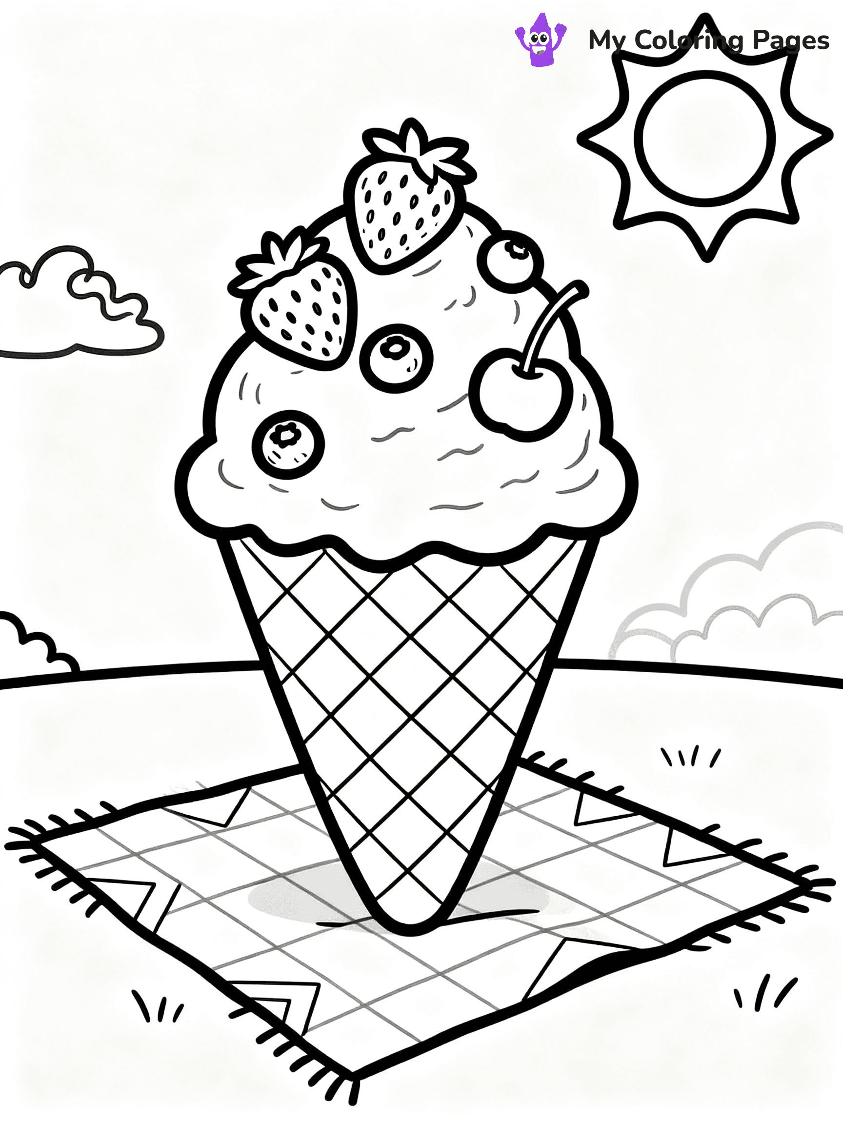 Ice Cream Cone Coloring Pages - 10