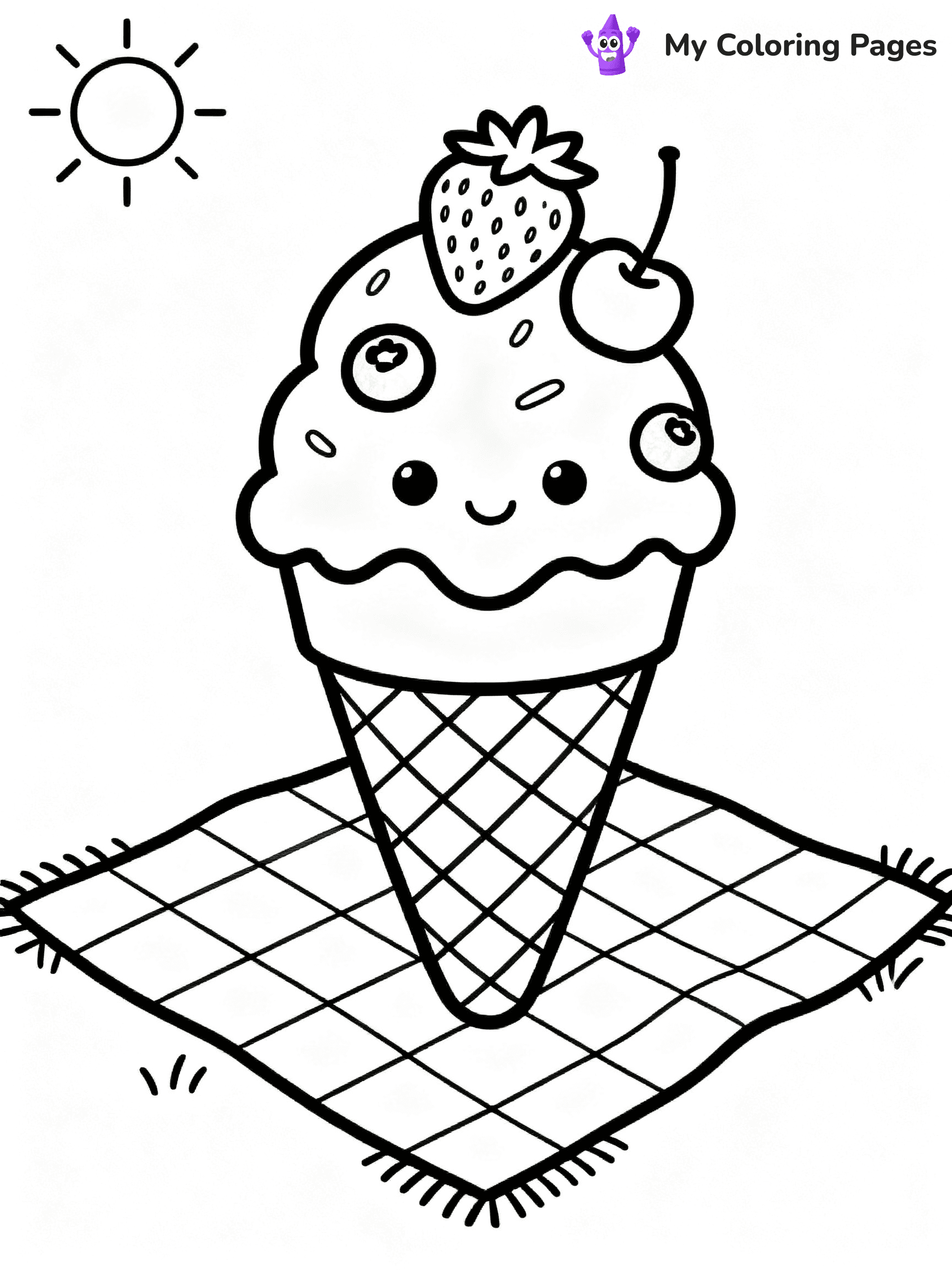 Ice Cream Cone Coloring Pages - 9