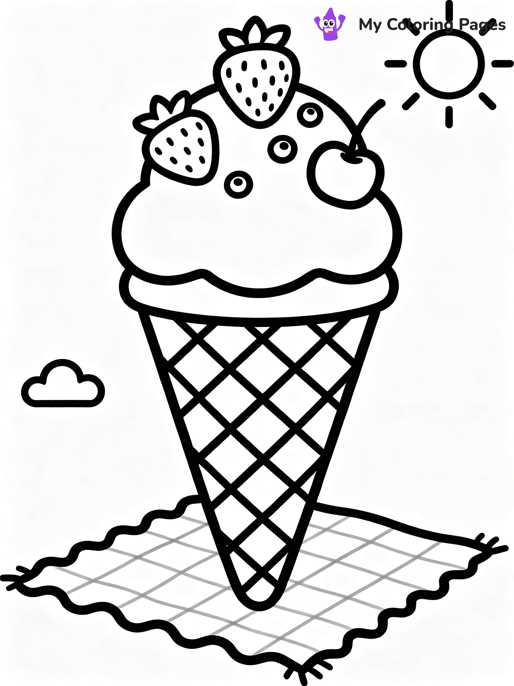 Ice Cream Cone Coloring Pages - 8