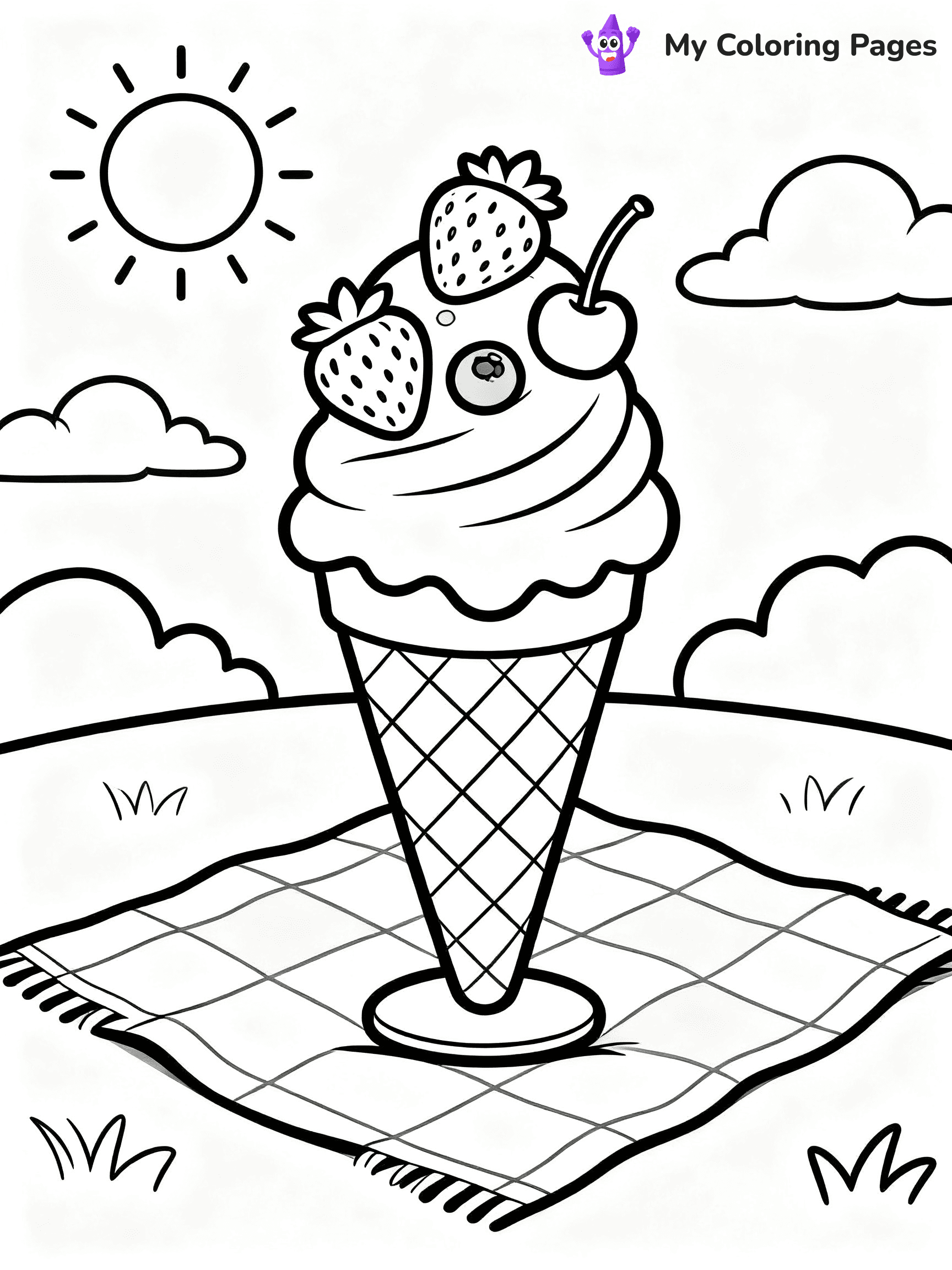 Ice Cream Cone Coloring Pages - 7
