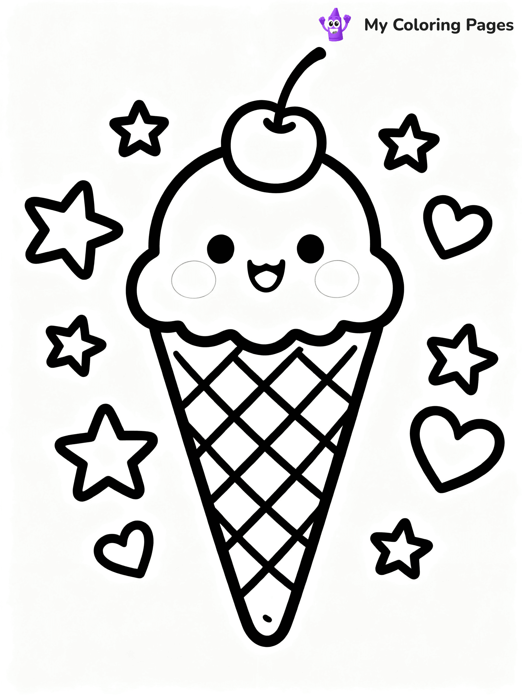 Ice Cream Cone Coloring Pages - 6