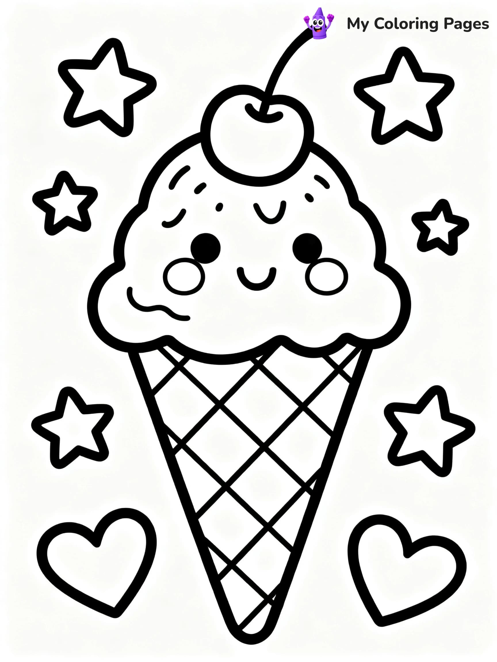 Ice Cream Cone Coloring Pages - 5
