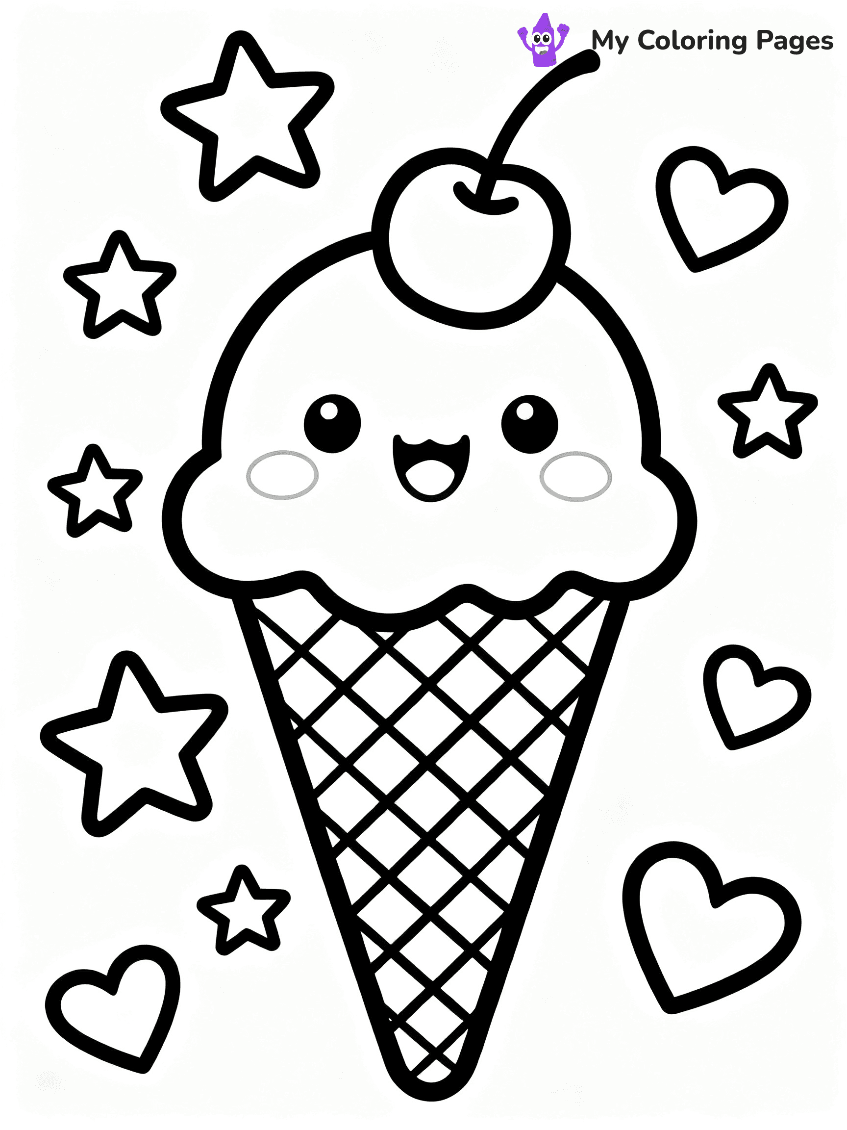 Ice Cream Cone Coloring Pages - 4