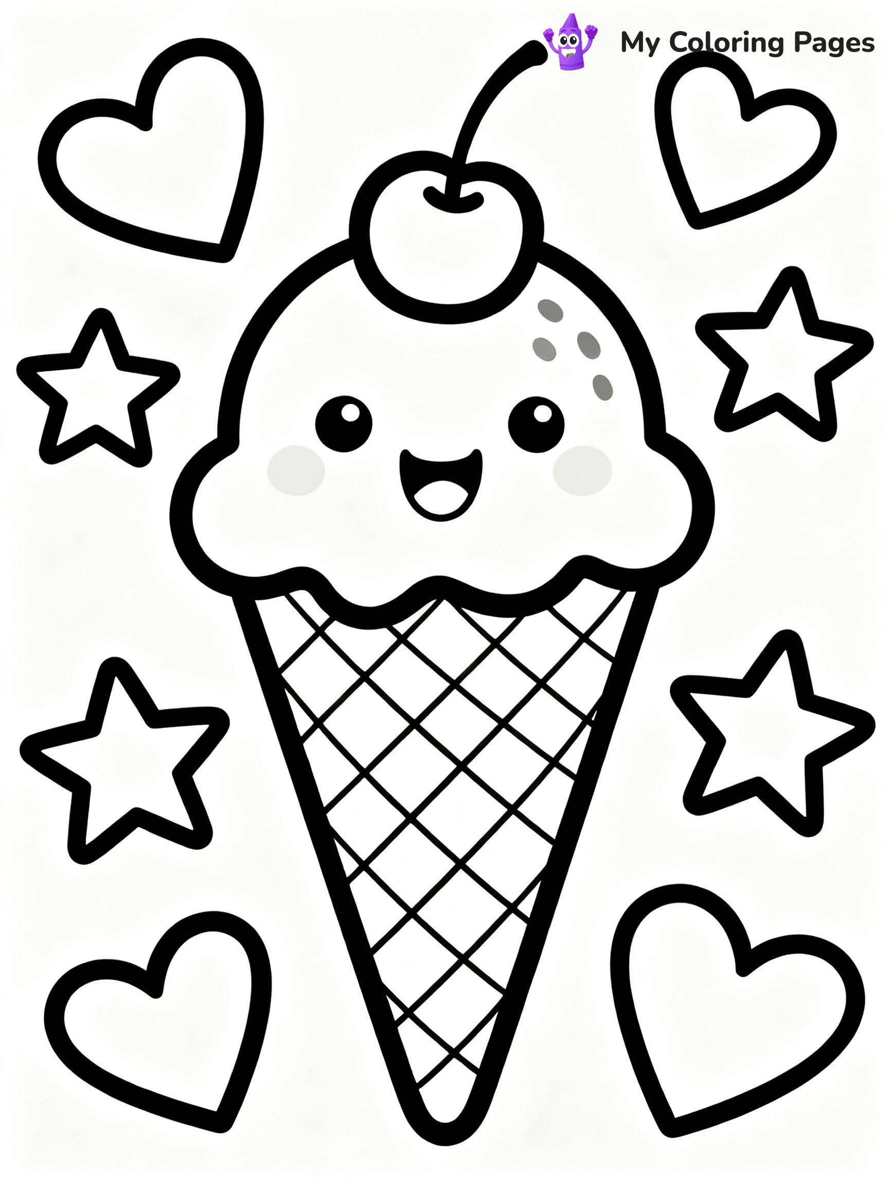 Ice Cream Cone Coloring Pages - 3