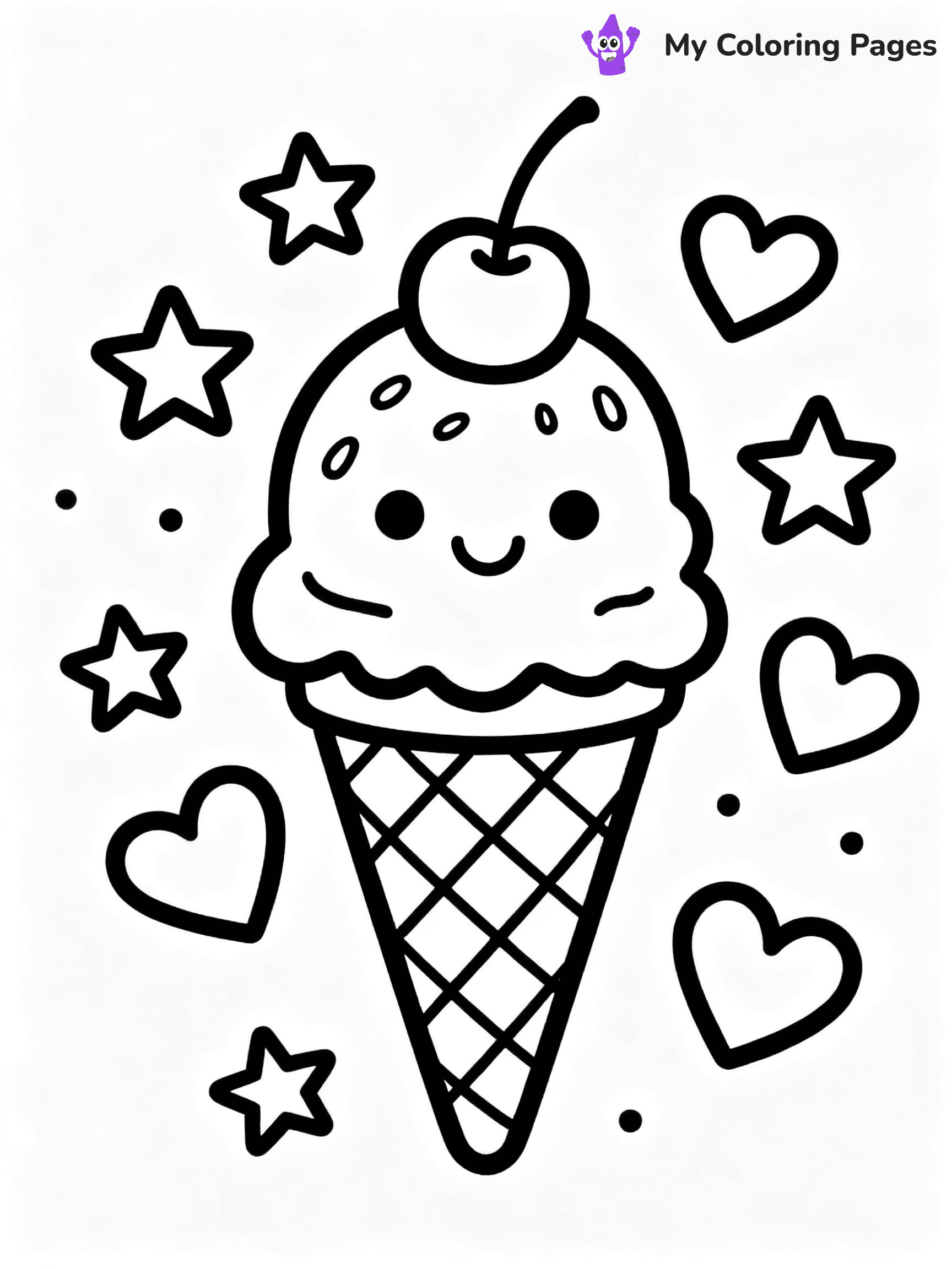 Ice Cream Cone Coloring Pages - 2
