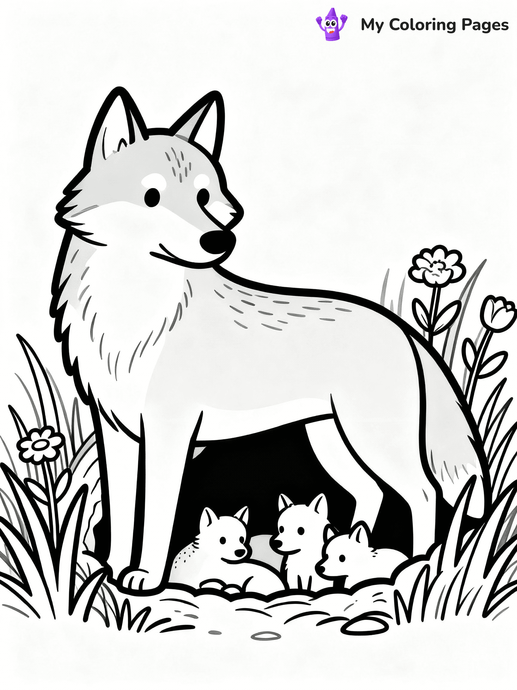 Wolf Coloring Pages - 16