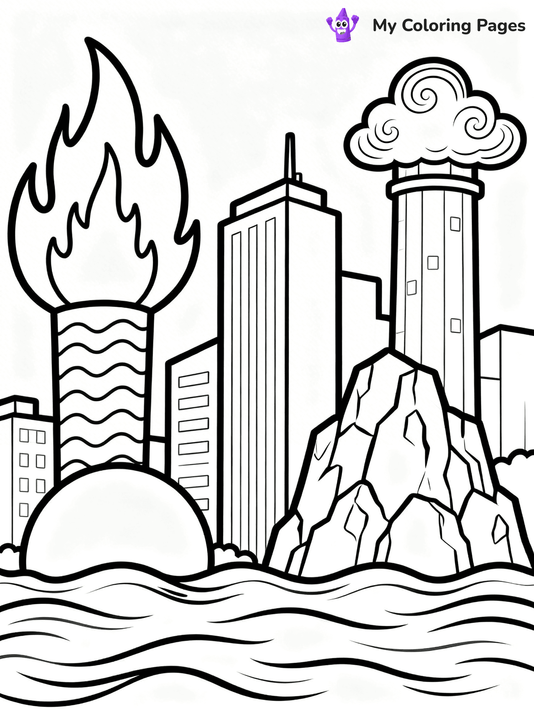 Elemental Coloring Pages - 15