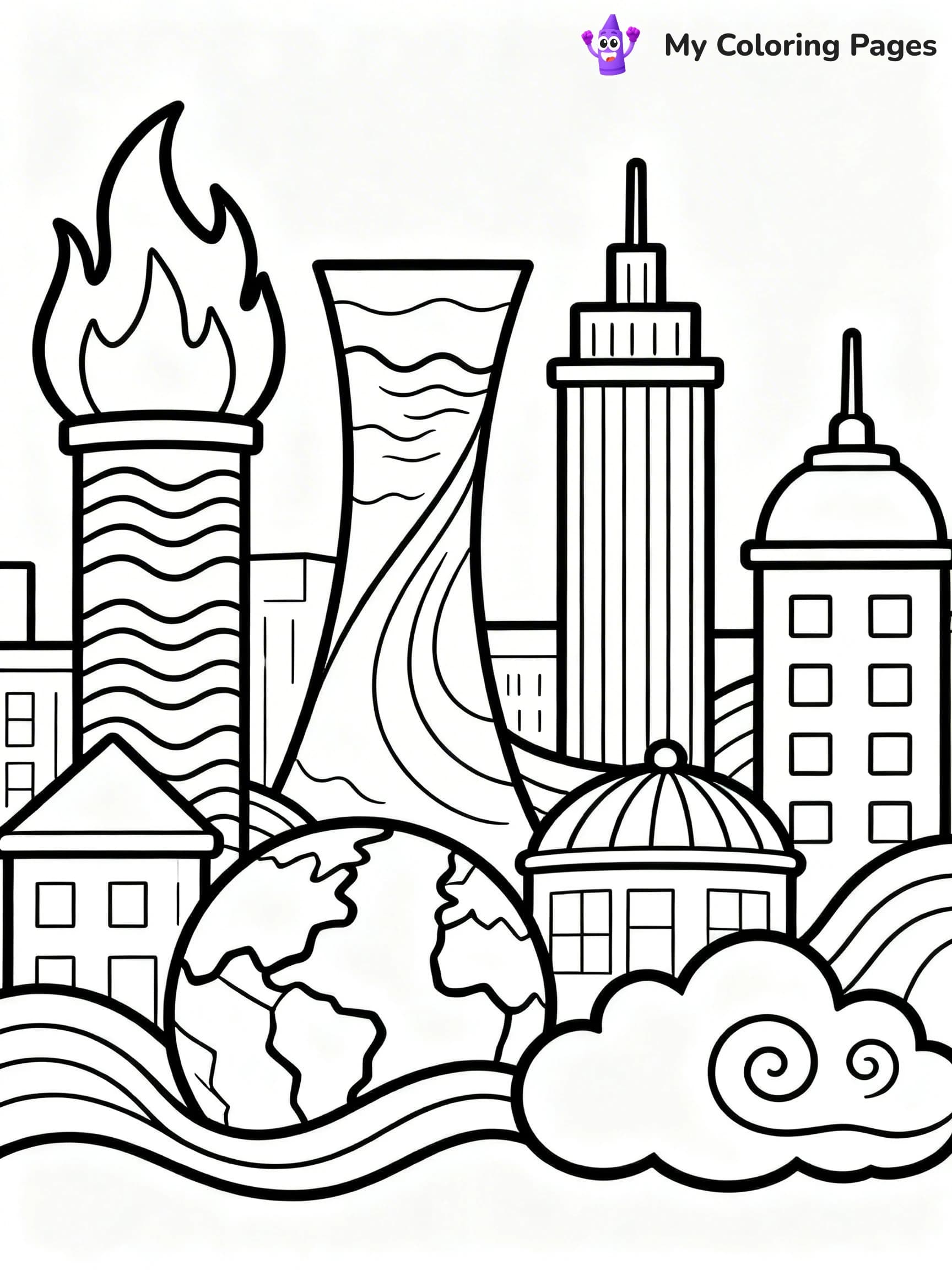 Elemental Coloring Pages - 13