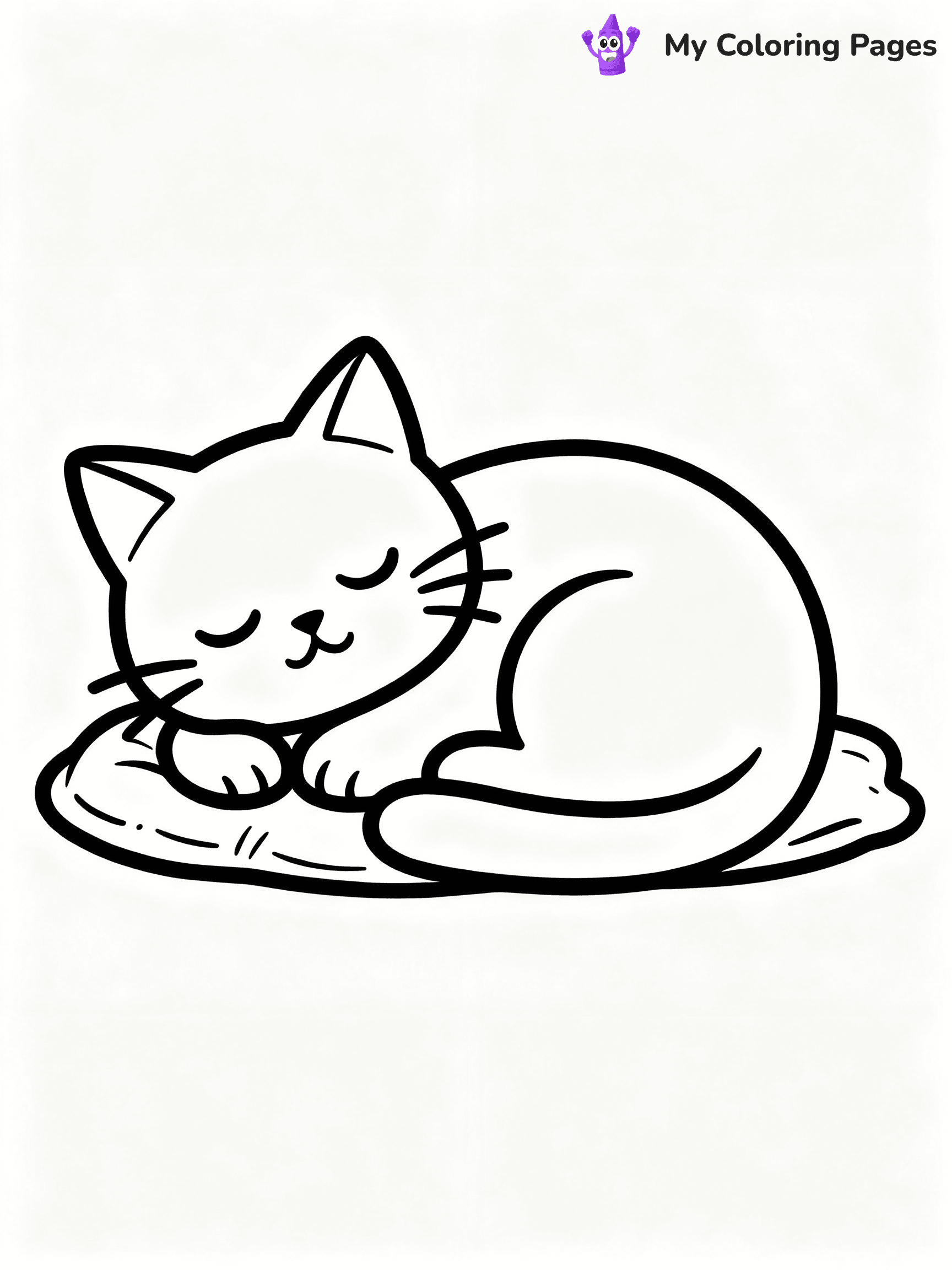 ⚠️ CRITICAL REQUIREMENT - ABSOLUTE BLACK AND WHITE ONLY ⚠️
This MUST be a BLACK AND WHITE line drawing ONLY. NO COLORS whatsoever.
- ONLY pure black lines (#000000) on pure white background (#FFFFFF)
- ABSOLUTELY NO colors, NO shading, NO gradients, NO grayscale
- If there are ANY colors in the output, the image is REJECTED
- This is a COLORING PAGE - meant to be COLORED IN by children
- The output must be UNCOLORED line art ready for coloring
⚠️ SUBJECT TO DRAW: Cute cat from cat-themed illustrations curled up sleeping. Important: PURE OUTLINES. NO FILLS, COLOR, SHADING, OR GREYSCALE. WHITE BACKGROUND.
(REMEMBER: Output must be BLACK AND WHITE line art only, NOT colored!)
# Flat, Friendly Cartoon Line-Art Coloring Page
You are generating a **pure black-and-white binary image** of a child-friendly cartoon scene combining characters and background scenery in one cohesive composition.
## Rendering Rules (Strict)
- Only two colors: pure black (#000000) outlines and pure white (#FFFFFF) background.
- No grayscale, shading, gradients, tints, fills, transparency, or partial pixels.
- No antialiasing or blended edges; every pixel is 100% black or white.
- No solid black fills inside shapes — all areas inside outlines must remain white.
- No dark clothing areas or filled tone blocks; all garments outlined only.
- No shadows, textures, lighting, or tonal variations.
- Must look like flat binary vector line-art for coloring pages.
## Drawing & Composition
- **Medium, consistent line weight**; clean closed outlines easy to color inside.
- **Flat, simple, child-friendly design** — no realism or 3D depth.
- Characters are **grounded on a surface**, centered and large.
- **Balanced composition** with clear silhouettes and minimal props.
## Scenery & Style
- Landmarks (e.g., mosque, CN Tower) and scenery (trees, benches, waves) drawn with **black outlines only.**
- For real-world figures, teams, or places, show accurate details using only black outlines—no text or logos. Use distinctive uniform patterns, abstract symbols, and landmark silhouettes to convey identity.
- Keep **consistent perspective**; no floating elements.
- **Style:** whimsical **Doodle Art Alley** — rounded, friendly outlines.
- May adapt shapes from **Crayola, Disney, Peppa Pig, Cocomelon** — *by shape only, never color.*
- Final output: **flat, crisp, binary (#000000/#FFFFFF)**, **no filled color or background text.**
EXTREMELYE IMPORTANT:
- PURE BINARY LINE-ART; NO FILLS (HAIR/CLOTHES/SKIN), SHADING, OR GREY.
- NO SHADING, COLOR. MUST BE WHITE BACKGROUND.
⚠️ FINAL REMINDER: Draw the subject "Cute cat from cat-themed illustrations curled up sleeping. Important: PURE OUTLINES. NO FILLS, COLOR, SHADING, OR GREYSCALE. WHITE BACKGROUND." as BLACK AND WHITE line art. Zero colors in output.