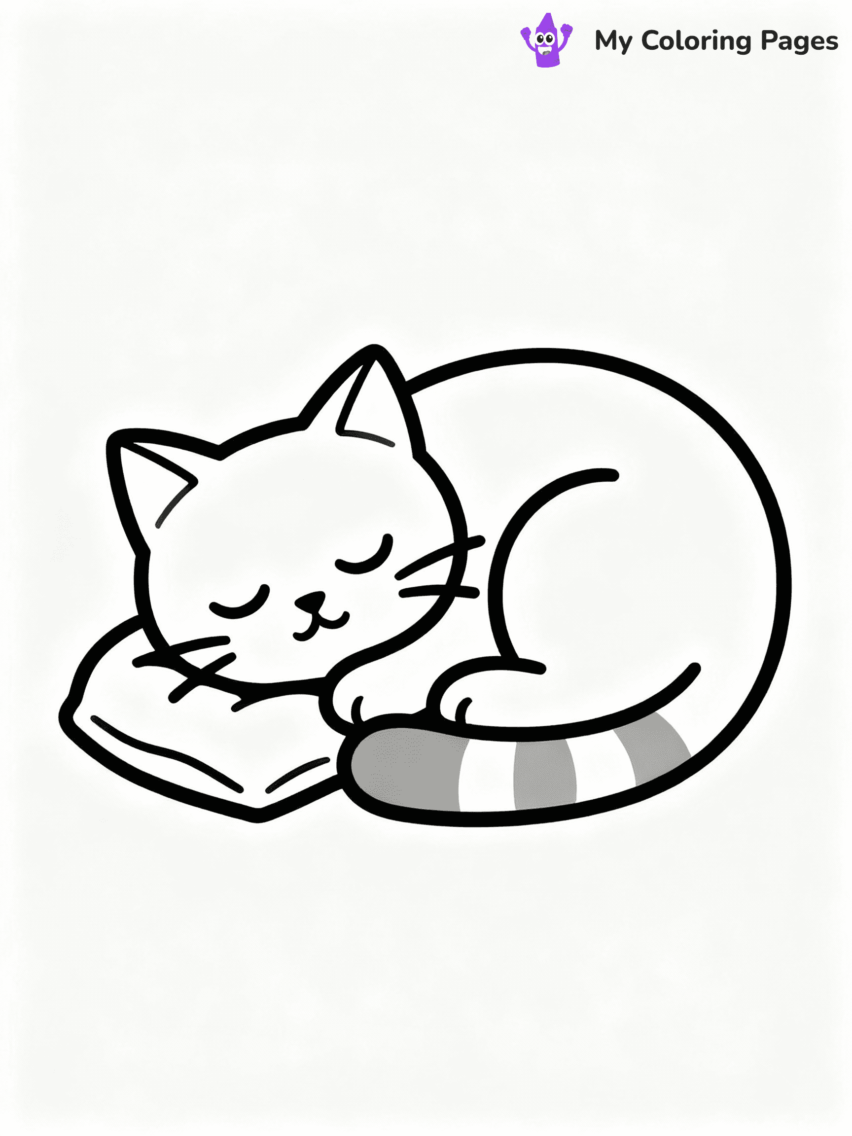 ⚠️ CRITICAL REQUIREMENT - ABSOLUTE BLACK AND WHITE ONLY ⚠️
This MUST be a BLACK AND WHITE line drawing ONLY. NO COLORS whatsoever.
- ONLY pure black lines (#000000) on pure white background (#FFFFFF)
- ABSOLUTELY NO colors, NO shading, NO gradients, NO grayscale
- If there are ANY colors in the output, the image is REJECTED
- This is a COLORING PAGE - meant to be COLORED IN by children
- The output must be UNCOLORED line art ready for coloring
⚠️ SUBJECT TO DRAW: Cute cat from cat-themed illustrations curled up sleeping. Important: PURE OUTLINES. NO FILLS, COLOR, SHADING, OR GREYSCALE. WHITE BACKGROUND.
(REMEMBER: Output must be BLACK AND WHITE line art only, NOT colored!)
# Flat, Friendly Cartoon Line-Art Coloring Page
You are generating a **pure black-and-white binary image** of a child-friendly cartoon scene combining characters and background scenery in one cohesive composition.
## Rendering Rules (Strict)
- Only two colors: pure black (#000000) outlines and pure white (#FFFFFF) background.
- No grayscale, shading, gradients, tints, fills, transparency, or partial pixels.
- No antialiasing or blended edges; every pixel is 100% black or white.
- No solid black fills inside shapes — all areas inside outlines must remain white.
- No dark clothing areas or filled tone blocks; all garments outlined only.
- No shadows, textures, lighting, or tonal variations.
- Must look like flat binary vector line-art for coloring pages.
## Drawing & Composition
- **Medium, consistent line weight**; clean closed outlines easy to color inside.
- **Flat, simple, child-friendly design** — no realism or 3D depth.
- Characters are **grounded on a surface**, centered and large.
- **Balanced composition** with clear silhouettes and minimal props.
## Scenery & Style
- Landmarks (e.g., mosque, CN Tower) and scenery (trees, benches, waves) drawn with **black outlines only.**
- For real-world figures, teams, or places, show accurate details using only black outlines—no text or logos. Use distinctive uniform patterns, abstract symbols, and landmark silhouettes to convey identity.
- Keep **consistent perspective**; no floating elements.
- **Style:** whimsical **Doodle Art Alley** — rounded, friendly outlines.
- May adapt shapes from **Crayola, Disney, Peppa Pig, Cocomelon** — *by shape only, never color.*
- Final output: **flat, crisp, binary (#000000/#FFFFFF)**, **no filled color or background text.**
EXTREMELYE IMPORTANT:
- PURE BINARY LINE-ART; NO FILLS (HAIR/CLOTHES/SKIN), SHADING, OR GREY.
- NO SHADING, COLOR. MUST BE WHITE BACKGROUND.
⚠️ FINAL REMINDER: Draw the subject "Cute cat from cat-themed illustrations curled up sleeping. Important: PURE OUTLINES. NO FILLS, COLOR, SHADING, OR GREYSCALE. WHITE BACKGROUND." as BLACK AND WHITE line art. Zero colors in output.